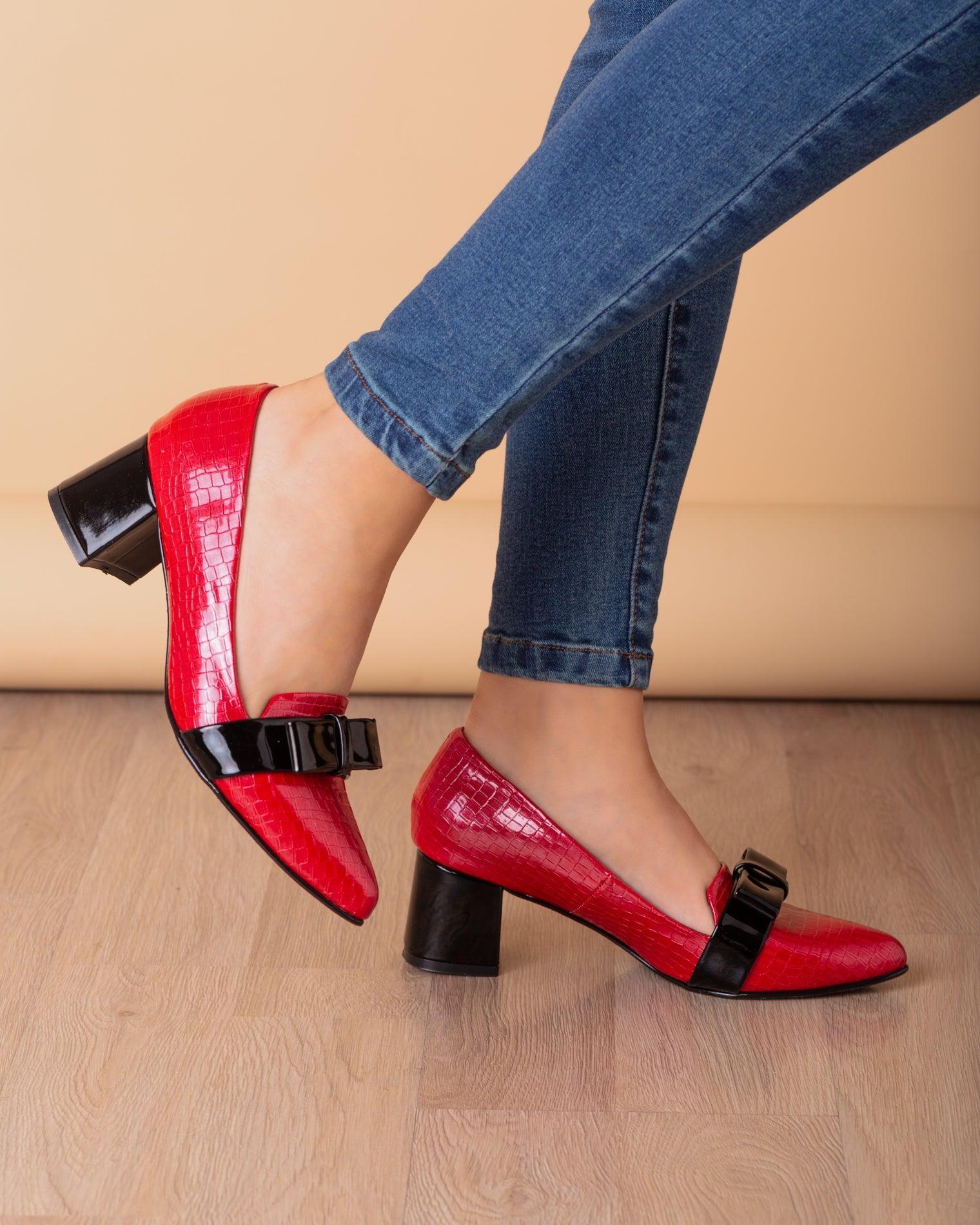 STILETTOS MUJER RODAS ROJO CHAROL - 1