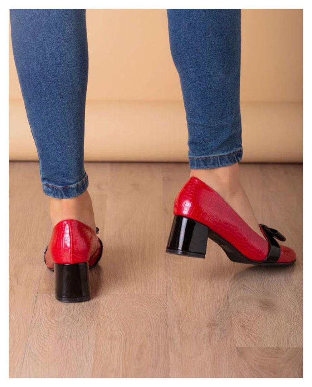 STILETTOS MUJER RODAS ROJO CHAROL - 3
