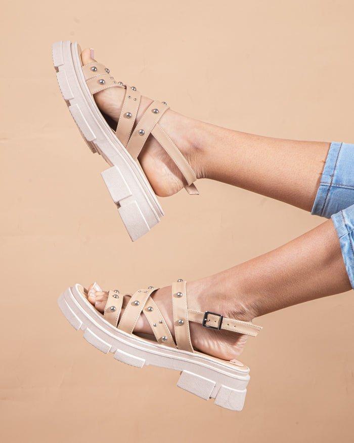 SANDALIAS CASUALES MUJER RAFAELA BEIGE - 1