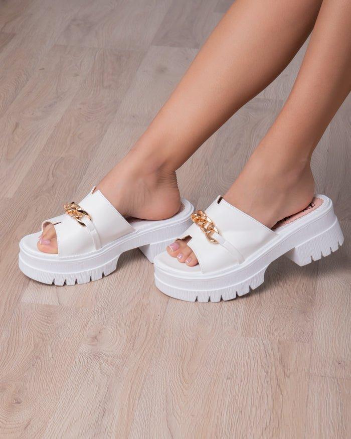 SANDALIAS CASUALES MUJER ABU DABI BLANCO - 1