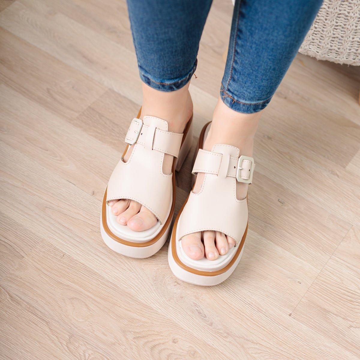 SANDALIAS CASUALES MUJER GUSTOV BEIGE - 2