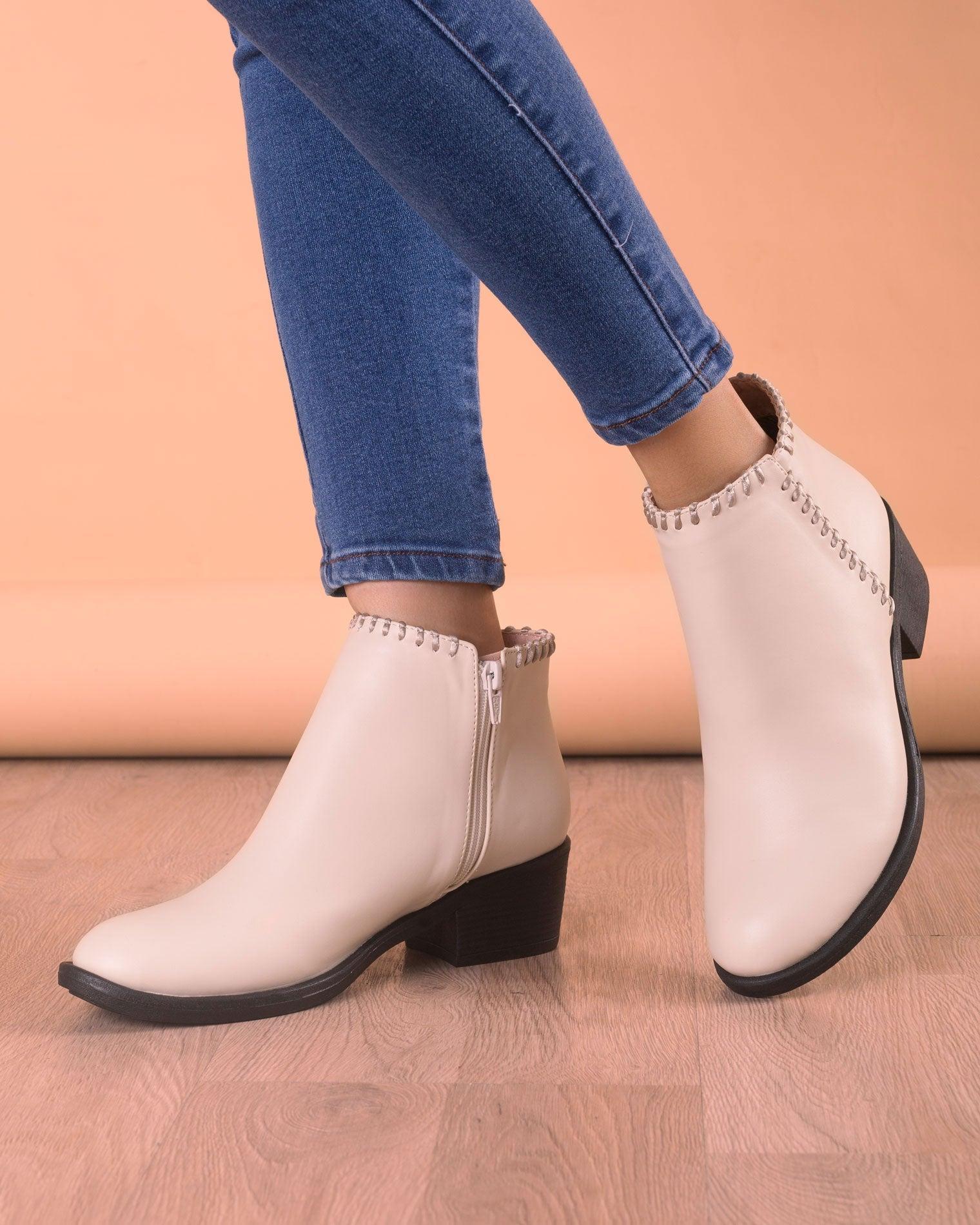 BOTINES MUJER ALBANY HUESO - 1