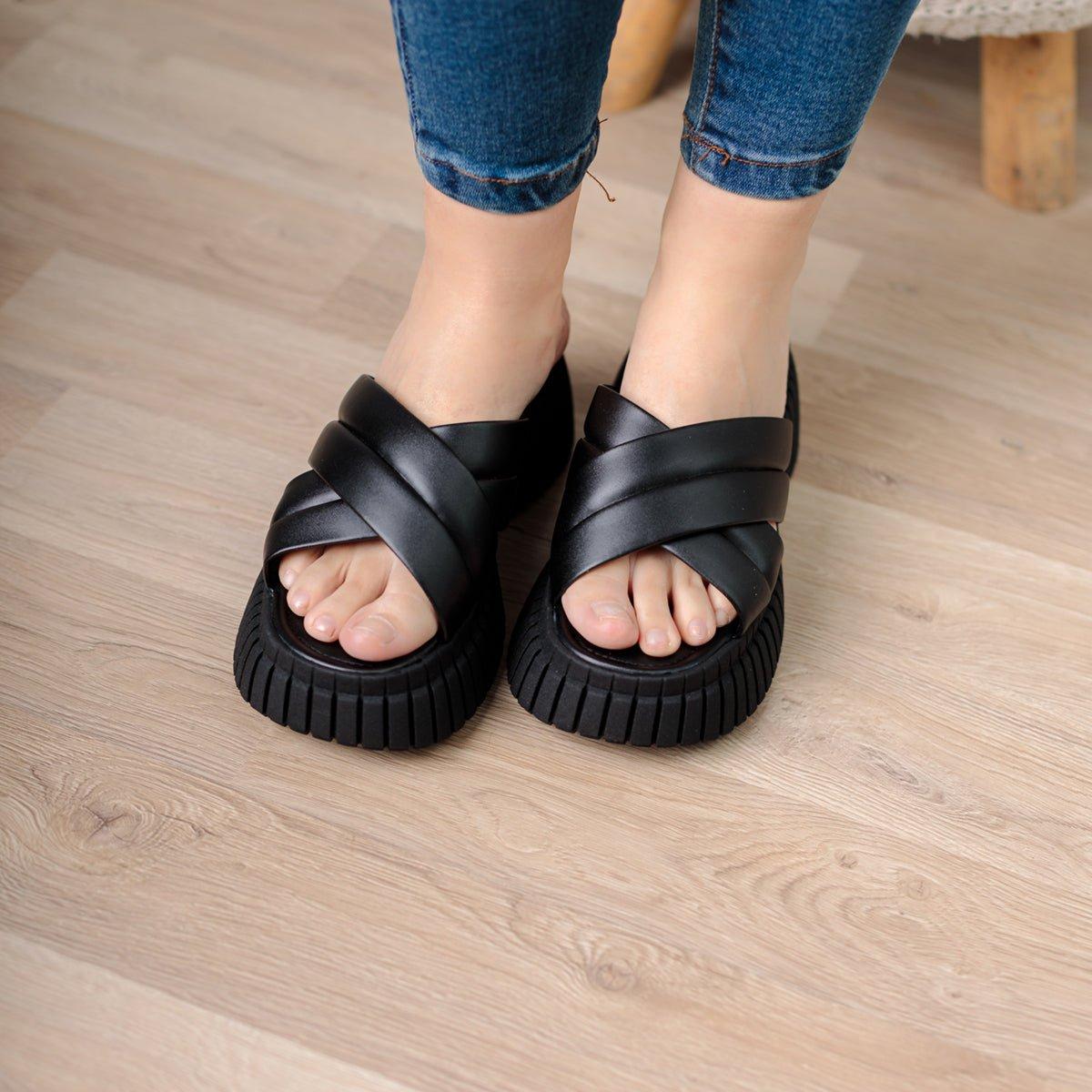 SANDALIAS CASUALES MUJER ABUMMA NEGRO - 2