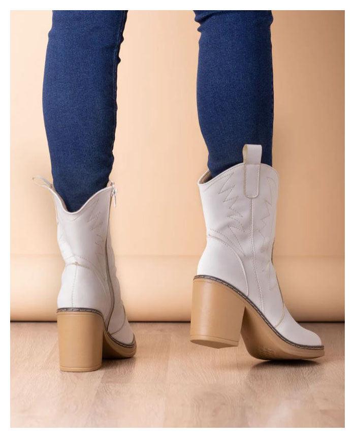 BOTAS MUJER VAQUERAS HUESO - 3