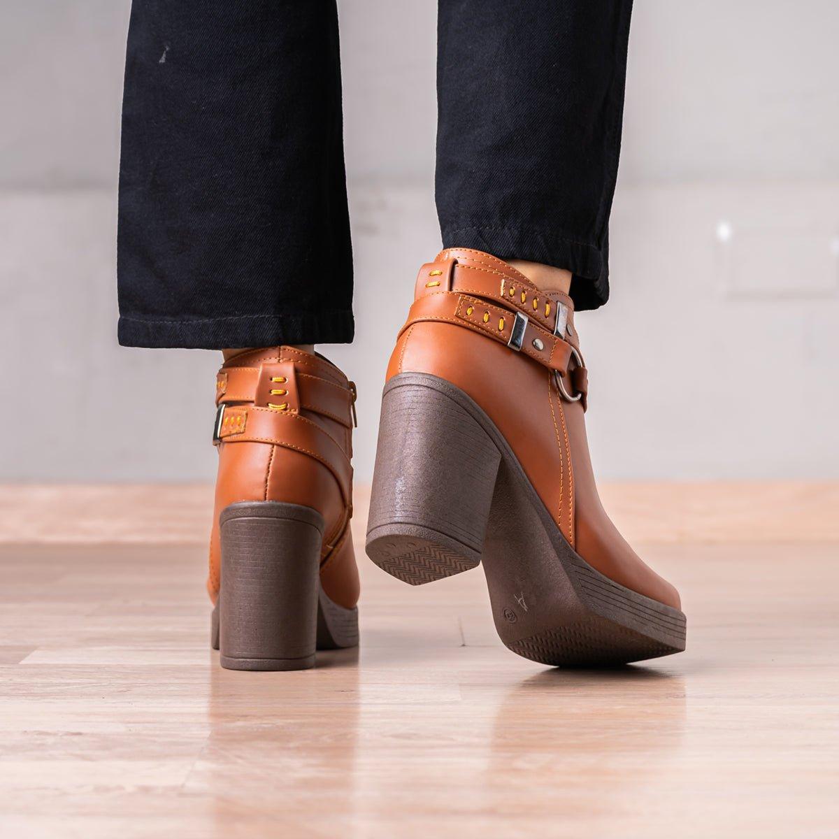 BOTINES MUJER LEANDRA CAMEL - 3