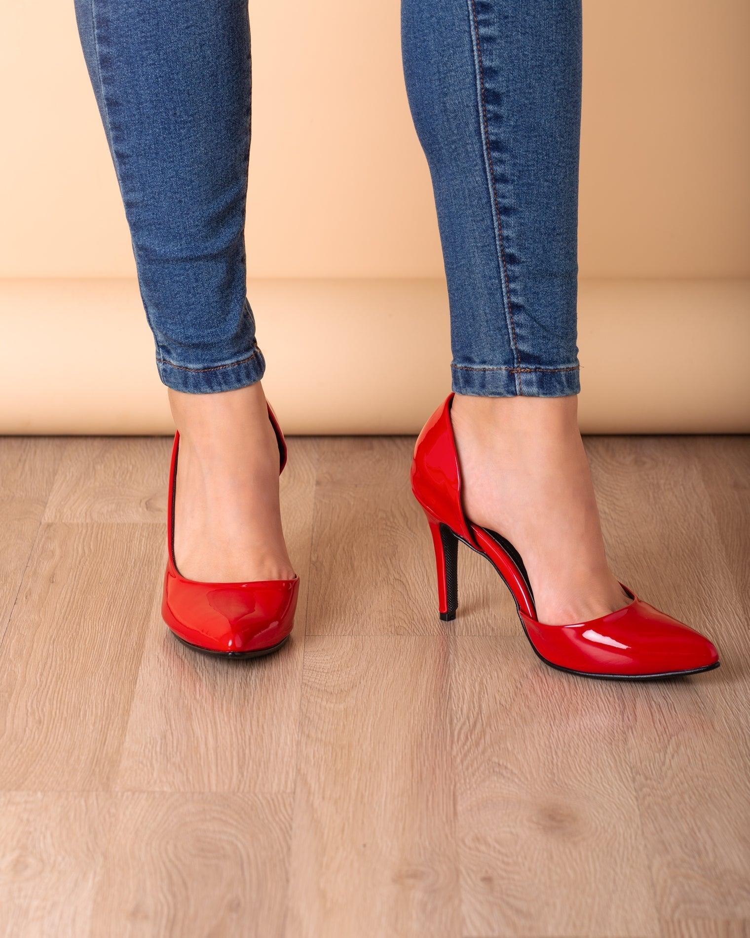 STILETTOS MUJER CORINTO ROJO CHAROL - 1