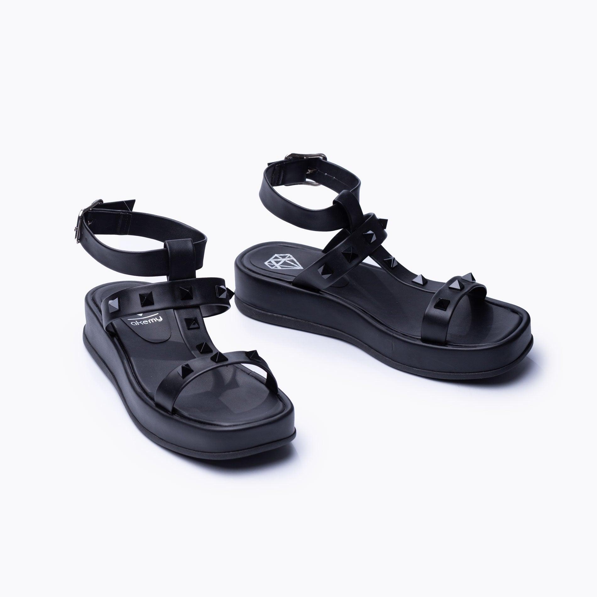 SANDALIAS CASUALES MUJER OVALLE NEGRO - 5