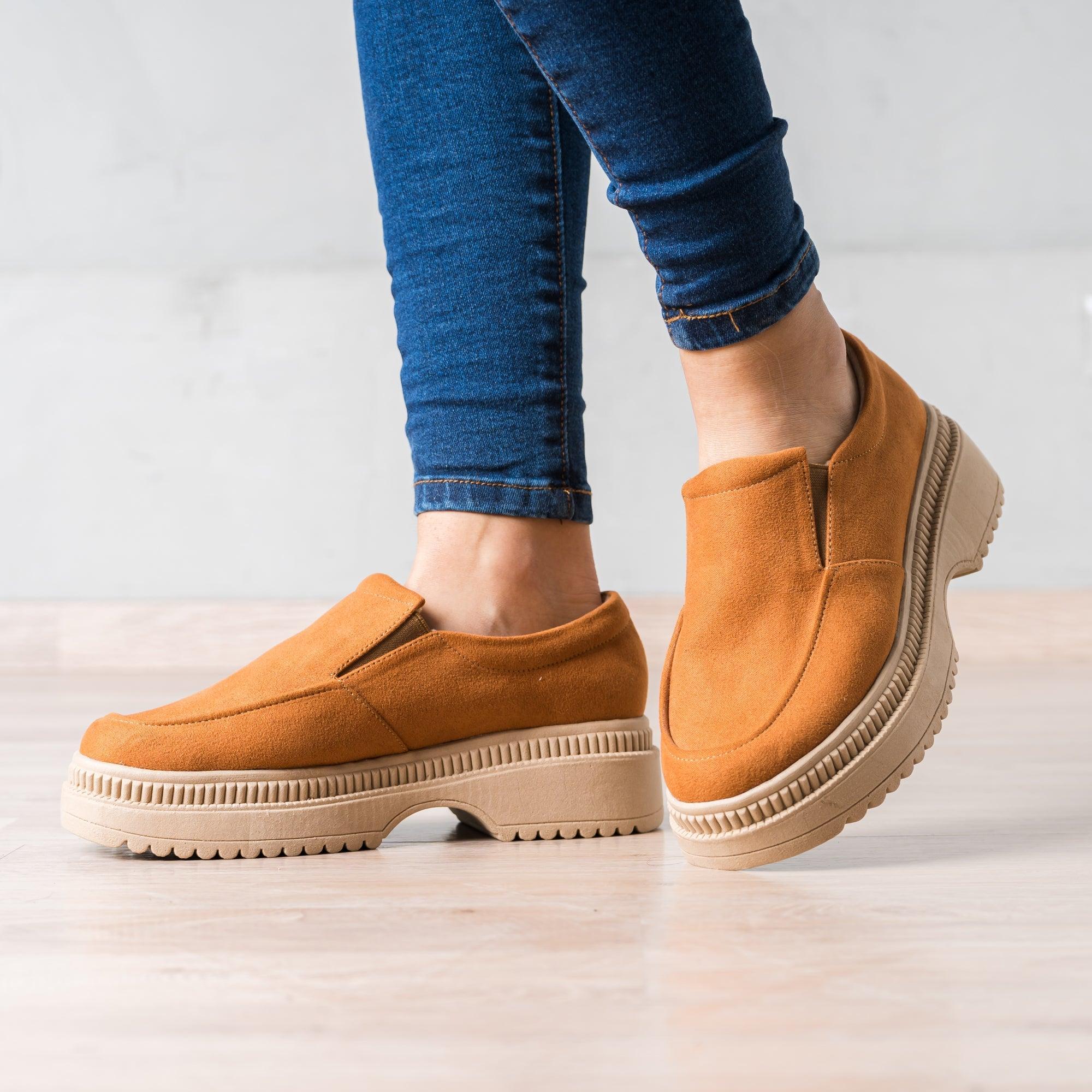 MOCASINES MUJER SERQUET CAMEL GAMUZA - 1