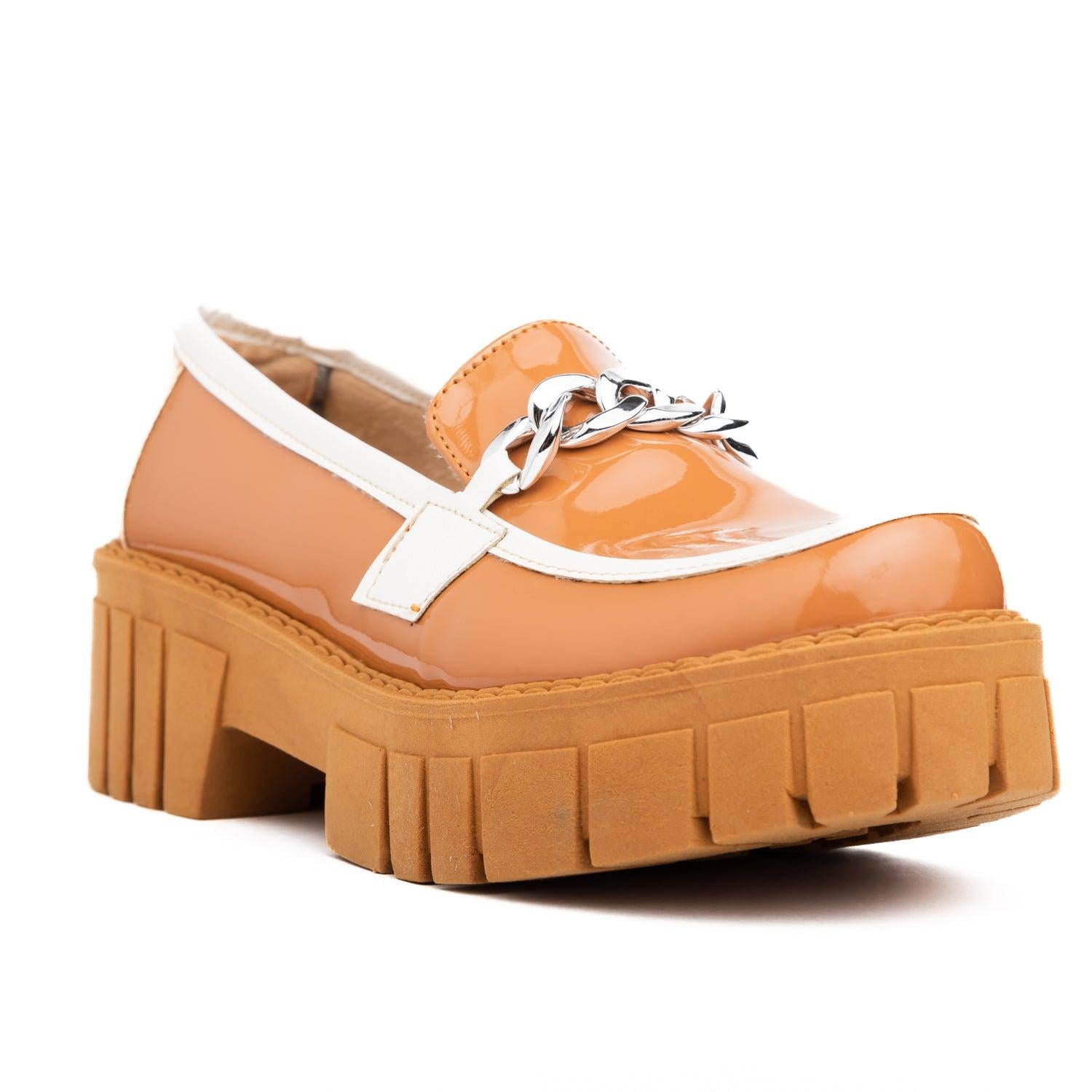 MOCASINES MUJER ANTALYA CAMEL CON BLANCO - 3