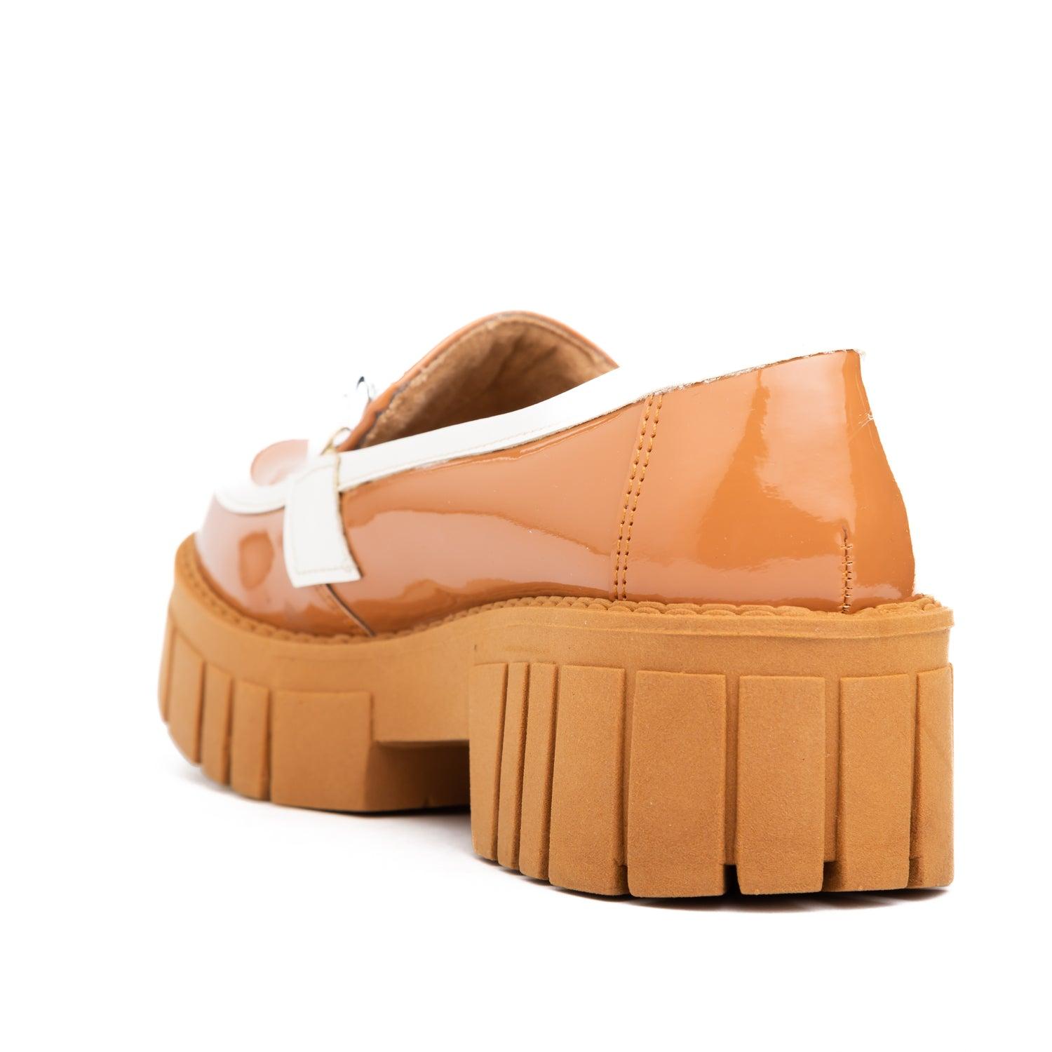 MOCASINES MUJER ANTALYA CAMEL CON BLANCO - 4