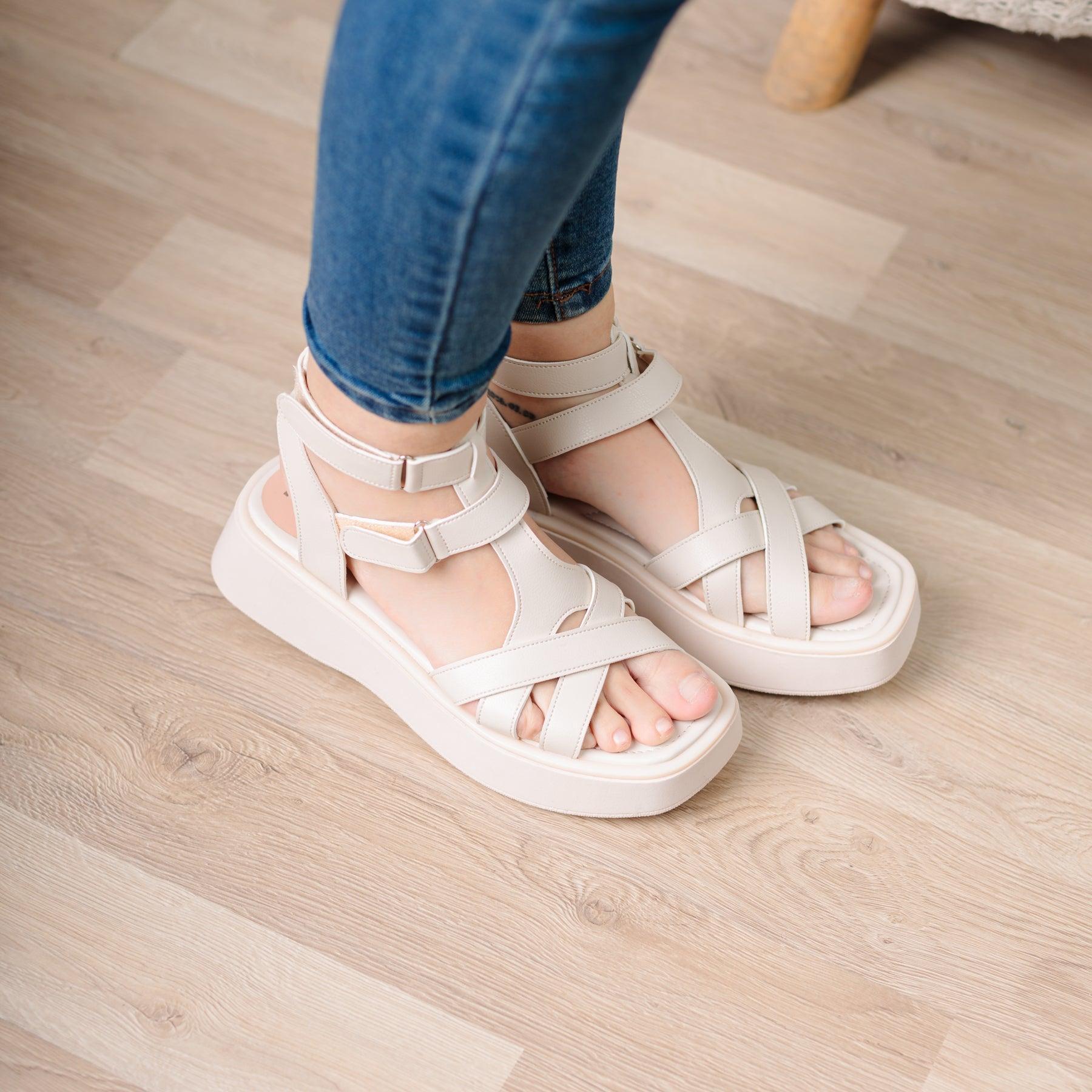 SANDALIAS CASUALES MUJER YANDYT HUESO - 1