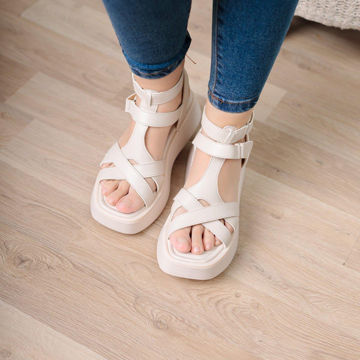 SANDALIAS CASUALES MUJER YANDYT HUESO - 2