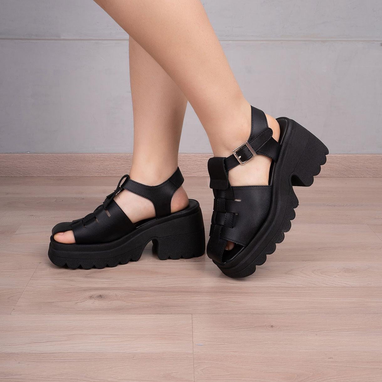 SANDALIAS CASUALES MUJER DAKAR NEGRO - 1