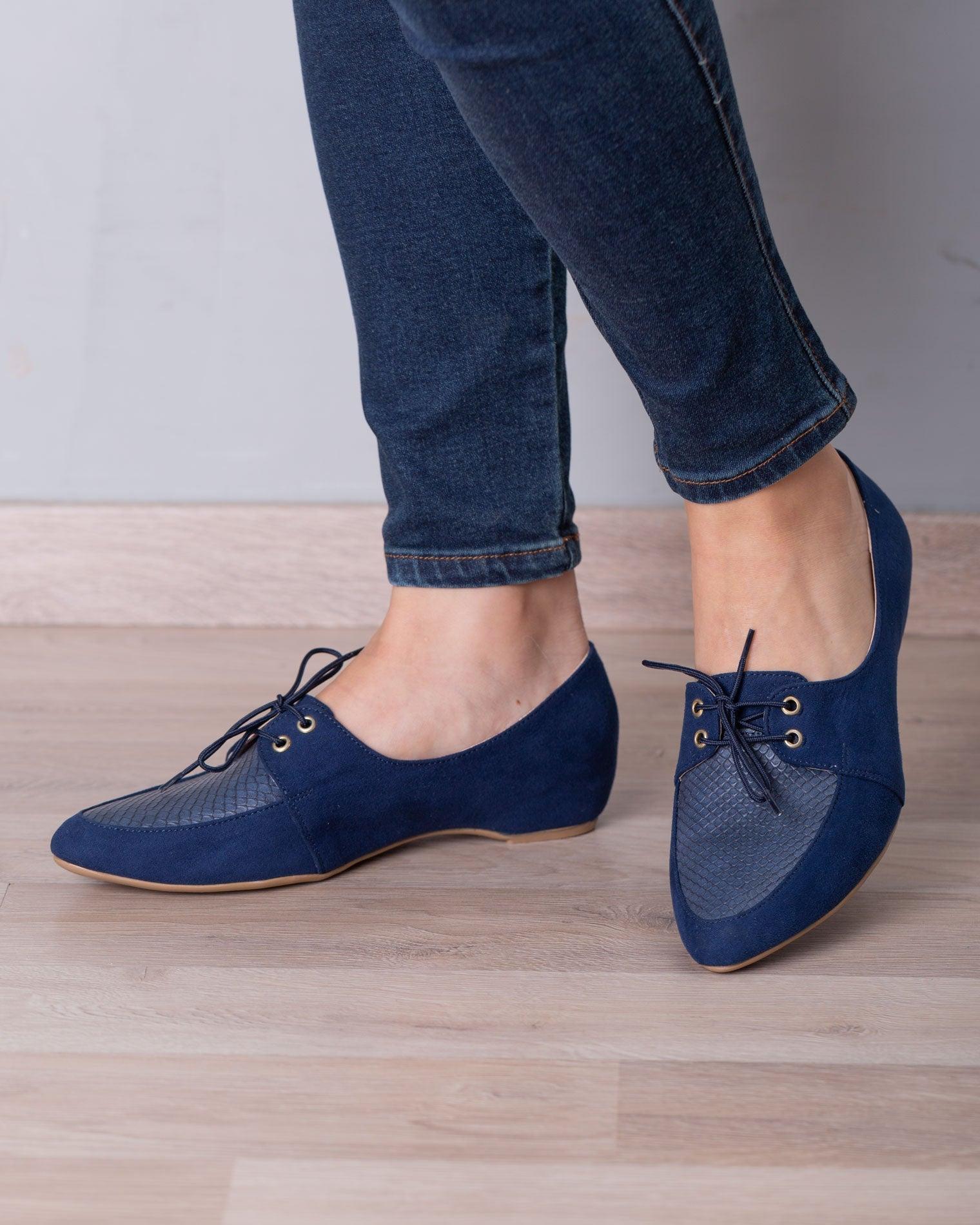 MOCASINES MUJER AYTOS AZUL - 1