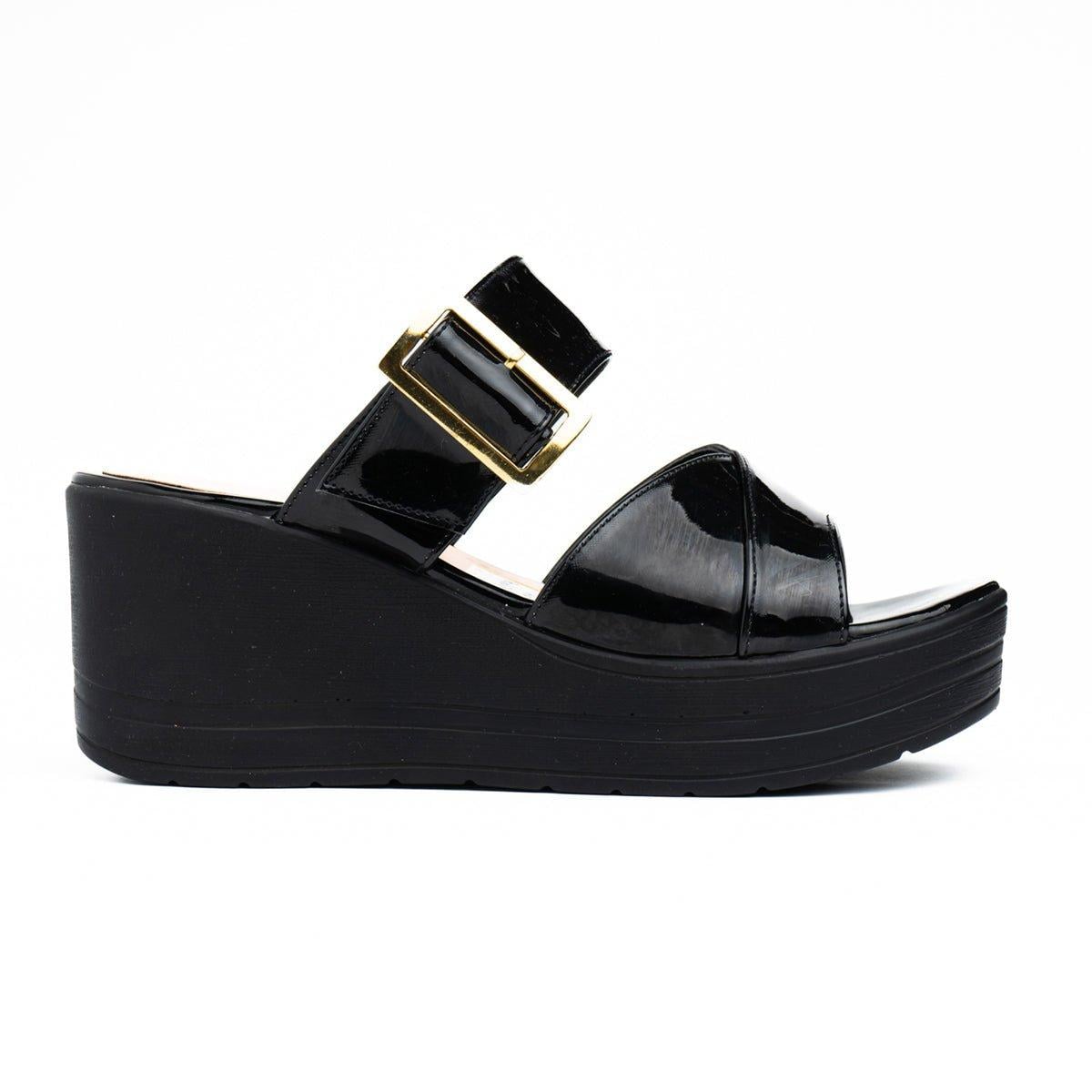SANDALIAS MUJER BOYZWY NEGRO CHAROL - 4