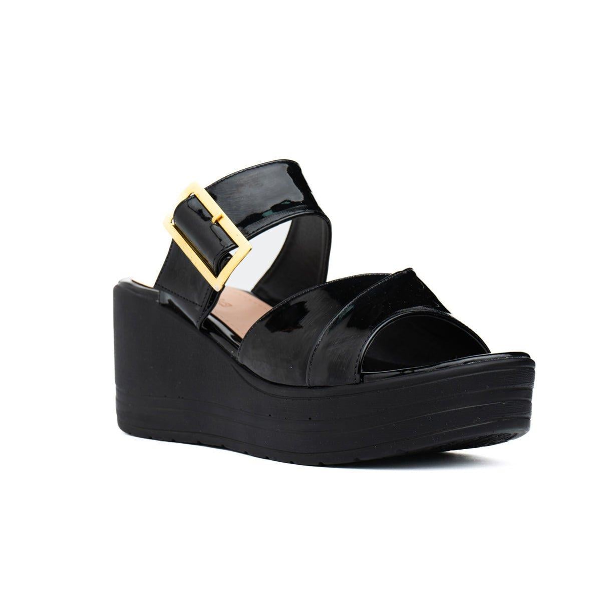 SANDALIAS MUJER BOYZWY NEGRO CHAROL - 5