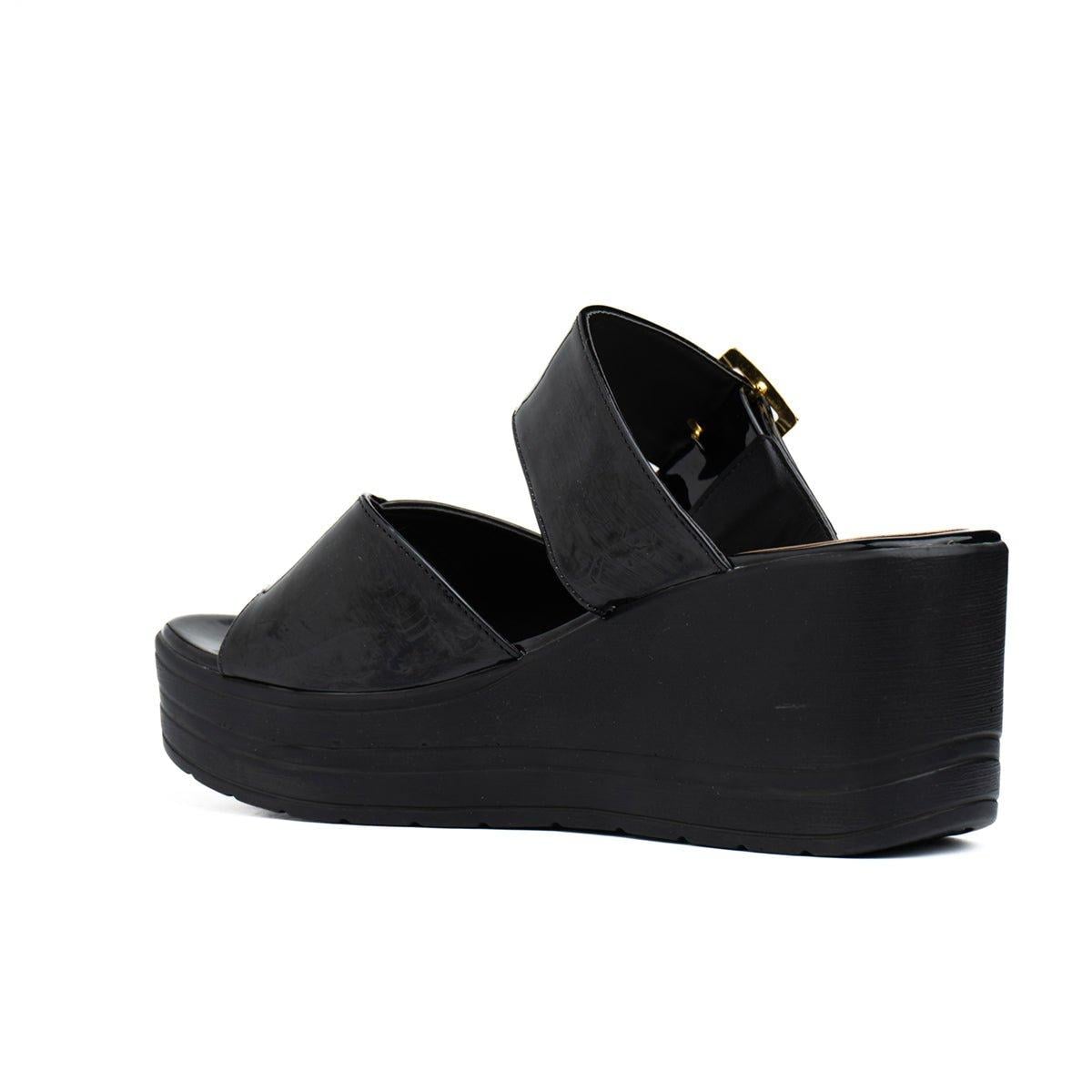 SANDALIAS MUJER BOYZWY NEGRO CHAROL - 6