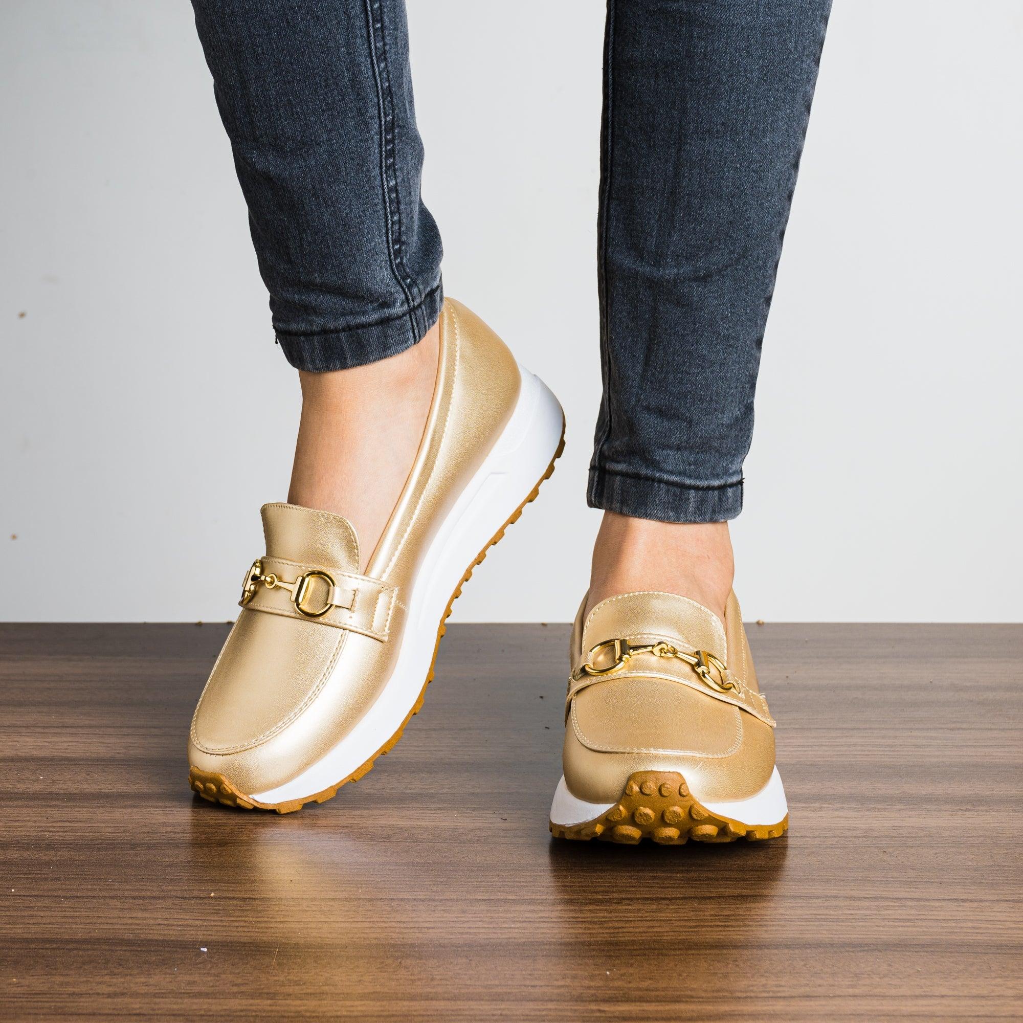 MOCASINES MUJER CUTY DORADO - 2
