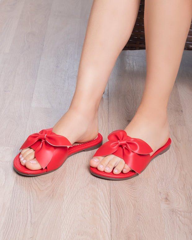 SANDALIAS CASUALES MUJER FLOR ROJO - 1