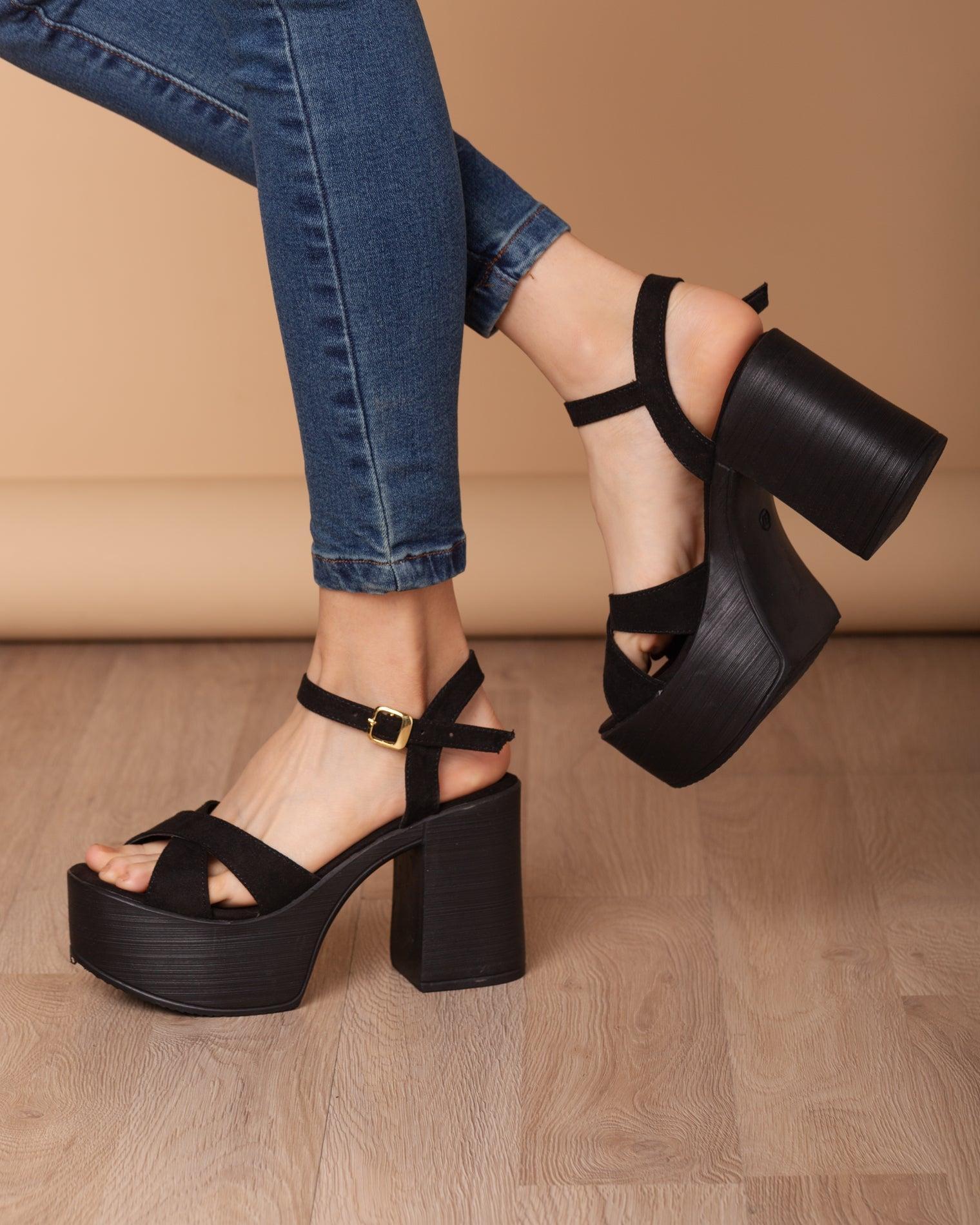 SANDALIAS MUJER QUEENS NEGRO - 1