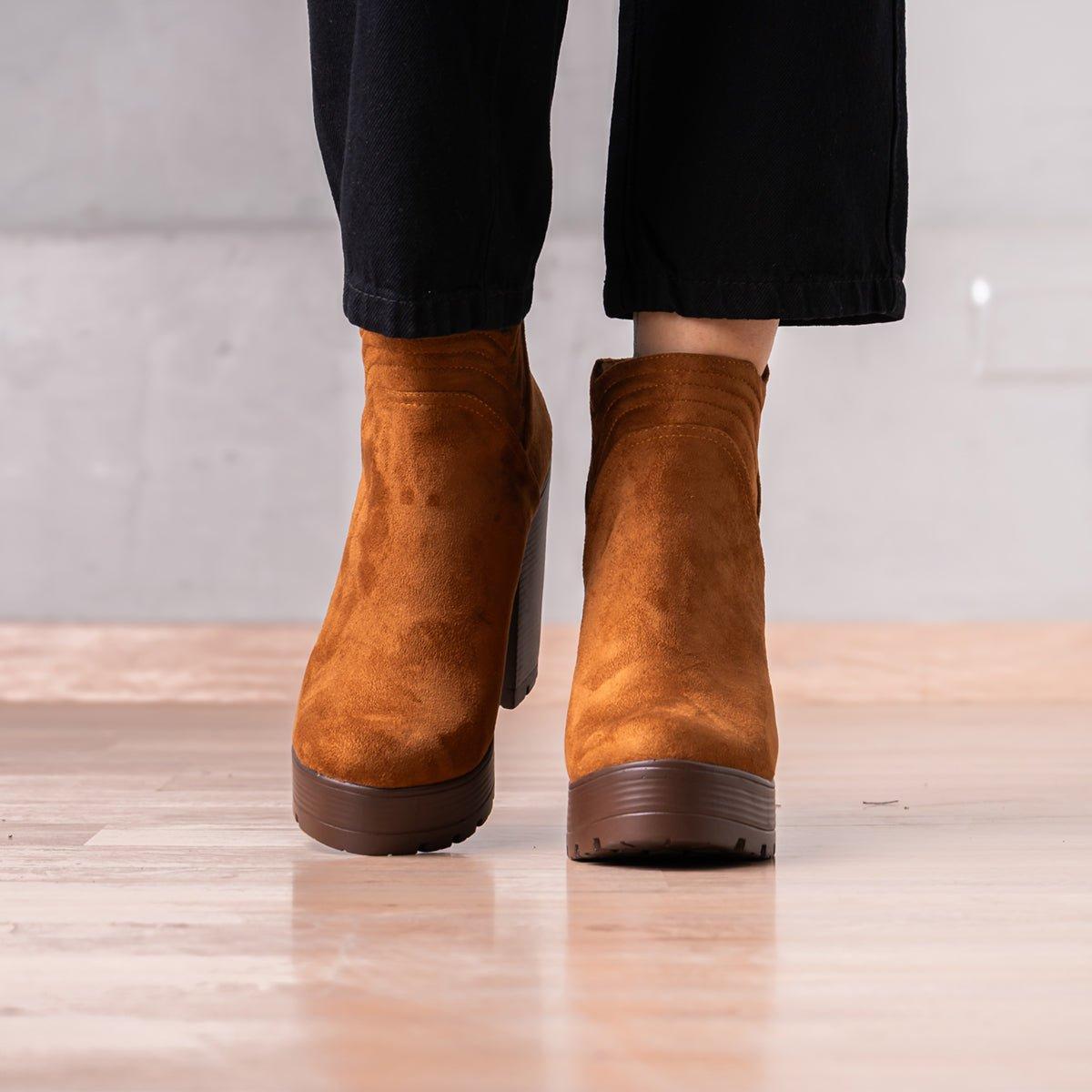 BOTINES MUJER CHHEAN CAMEL GAMUZA - 2