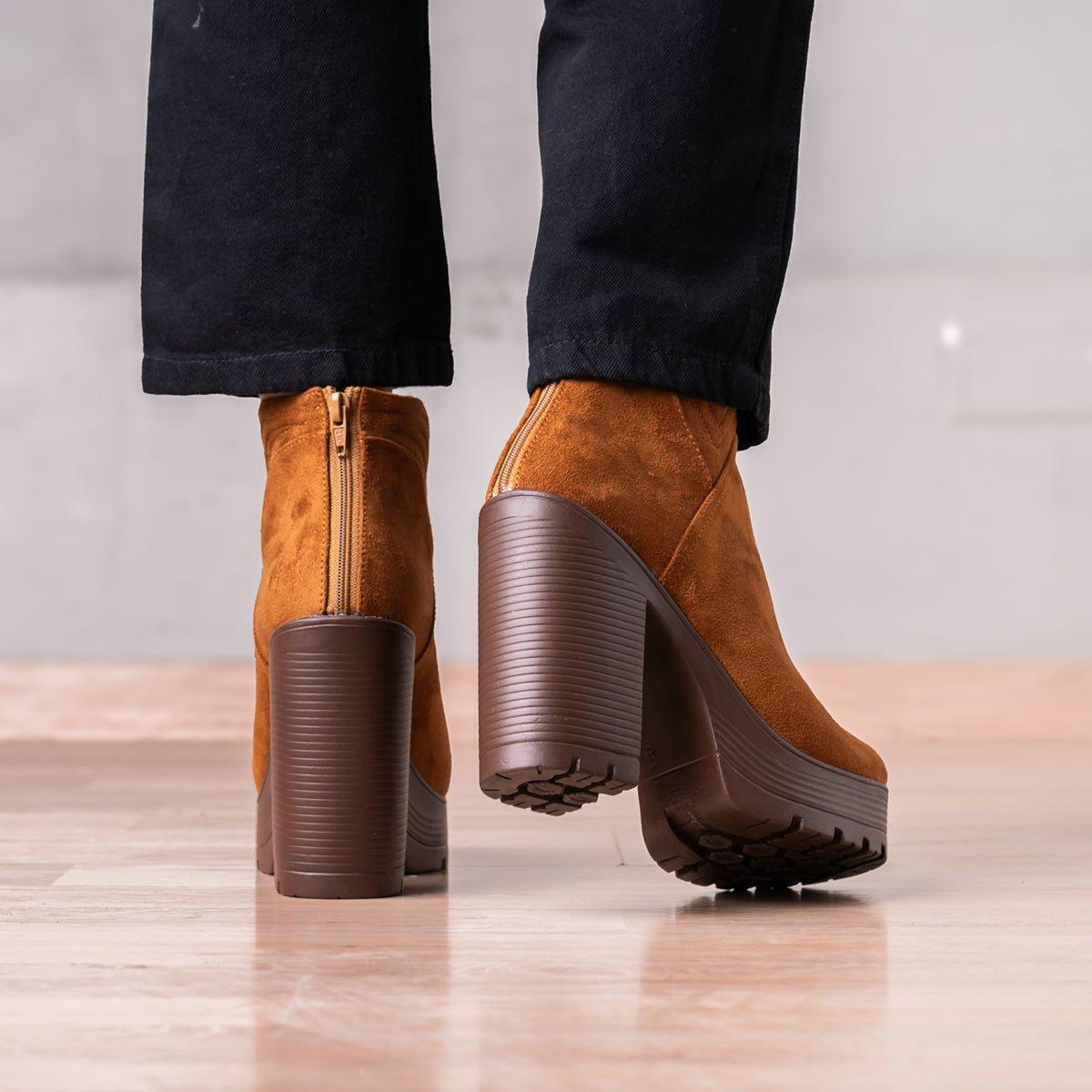 BOTINES MUJER CHHEAN CAMEL GAMUZA - 3