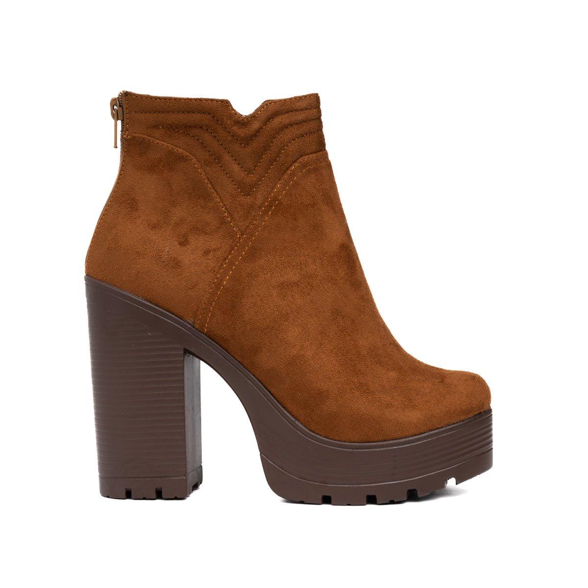BOTINES MUJER CHHEAN CAMEL GAMUZA - 4