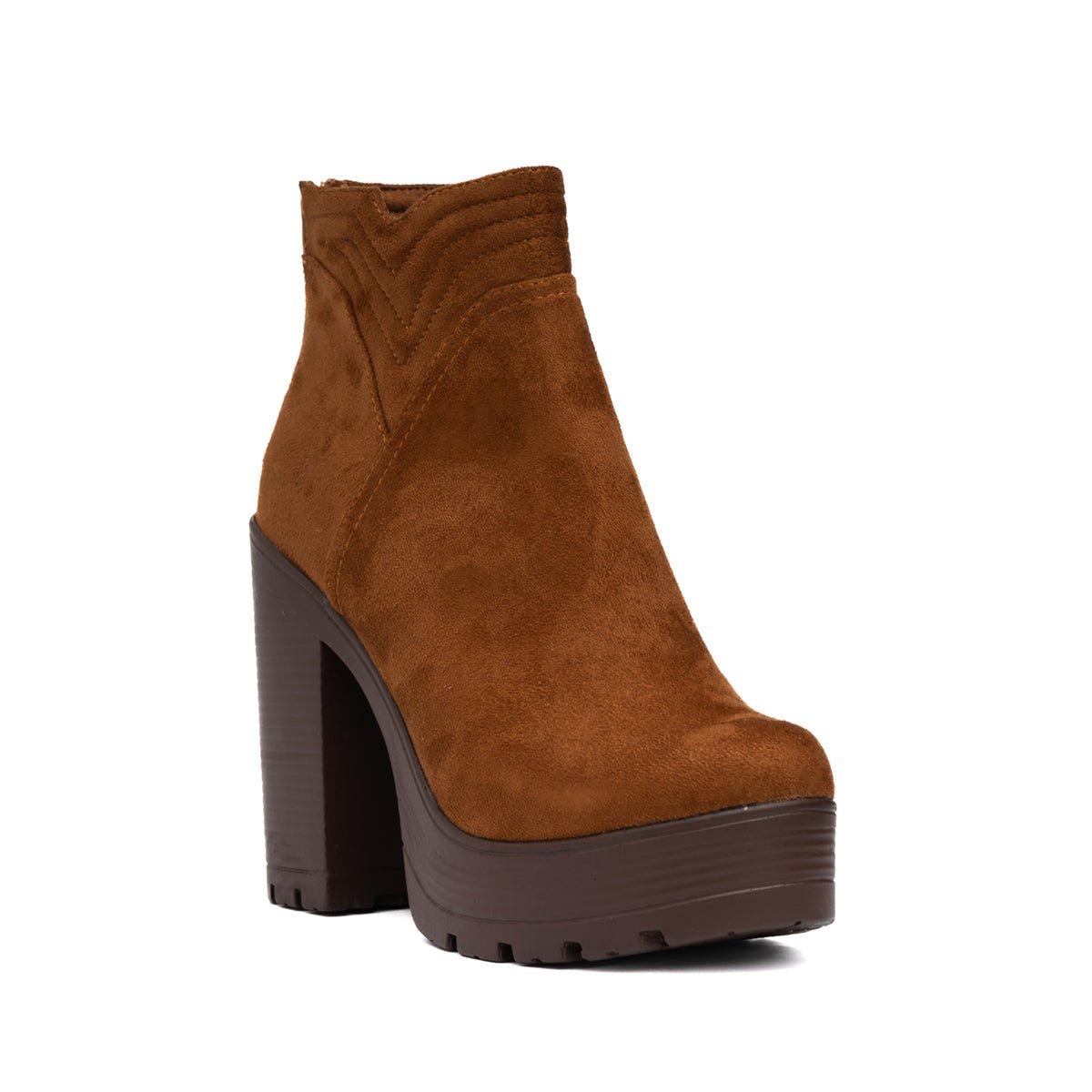 BOTINES MUJER CHHEAN CAMEL GAMUZA - 5