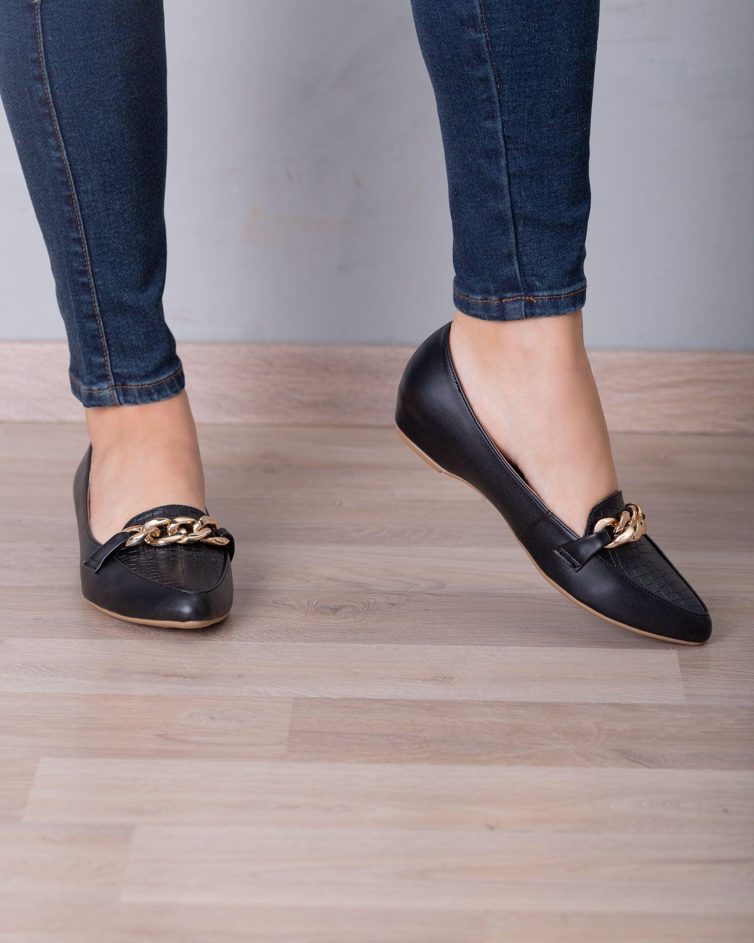 MOCASINES MUJER BANSKO NEGRO SERPIENTE - 1