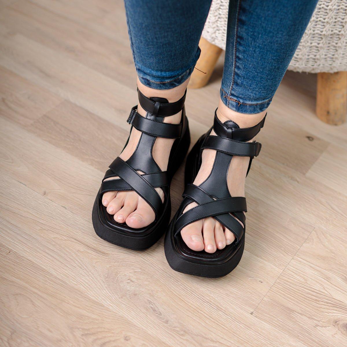 SANDALIAS CASUALES MUJER YANDYT NEGRO - 2
