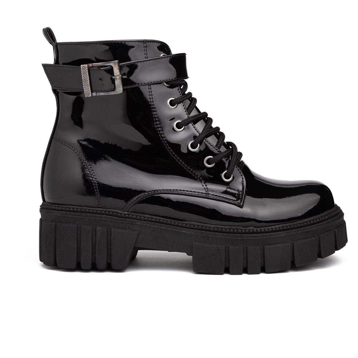 BOTAS MUJER BOTTLES NEGRO CHAROL - 3