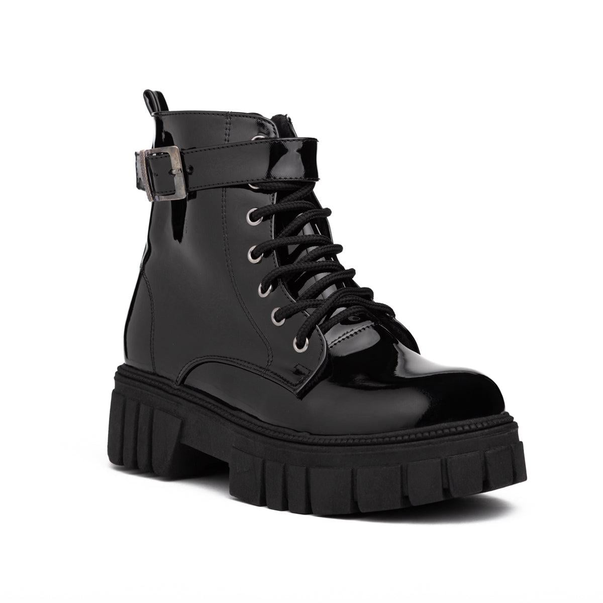 BOTAS MUJER BOTTLES NEGRO CHAROL - 4