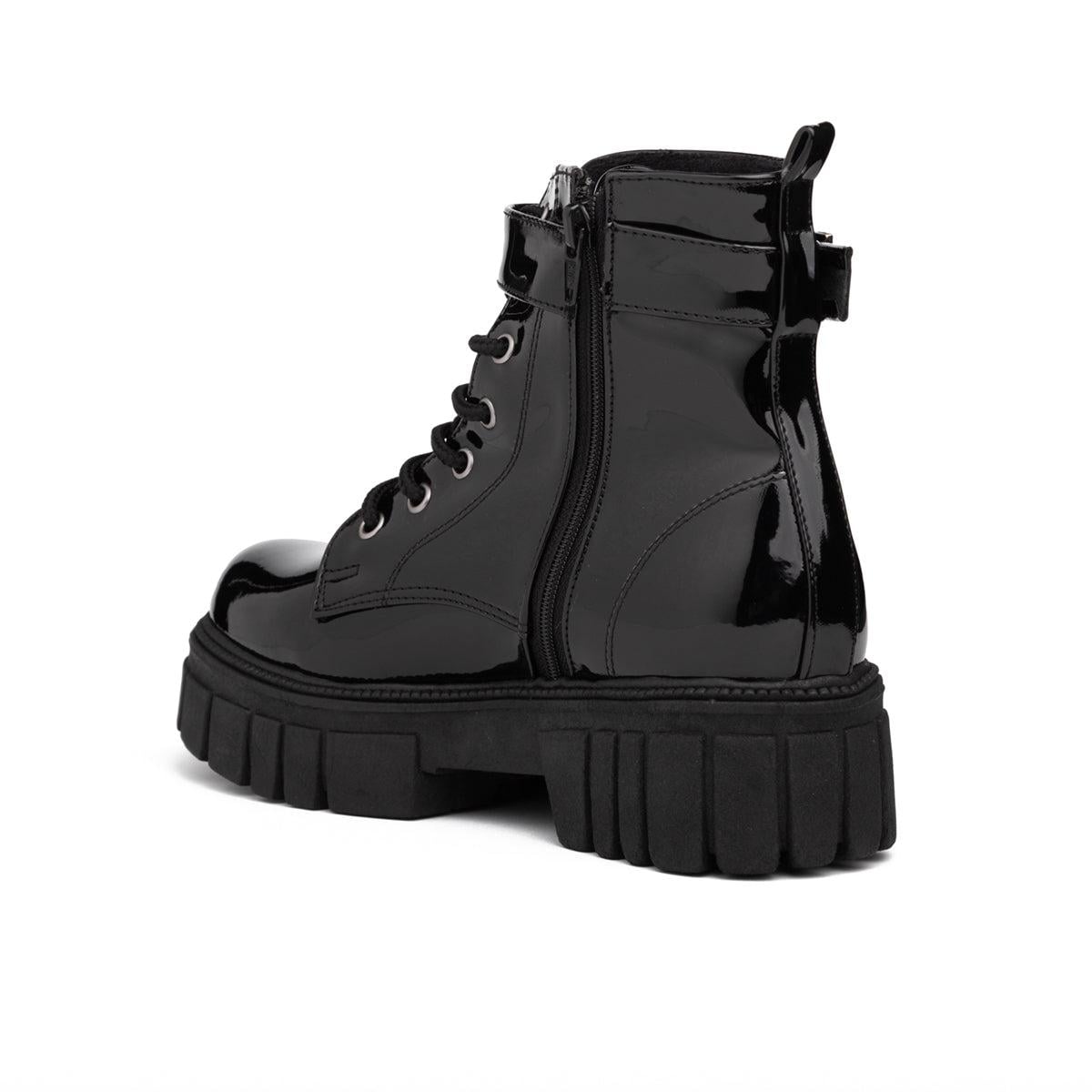 BOTAS MUJER BOTTLES NEGRO CHAROL - 5
