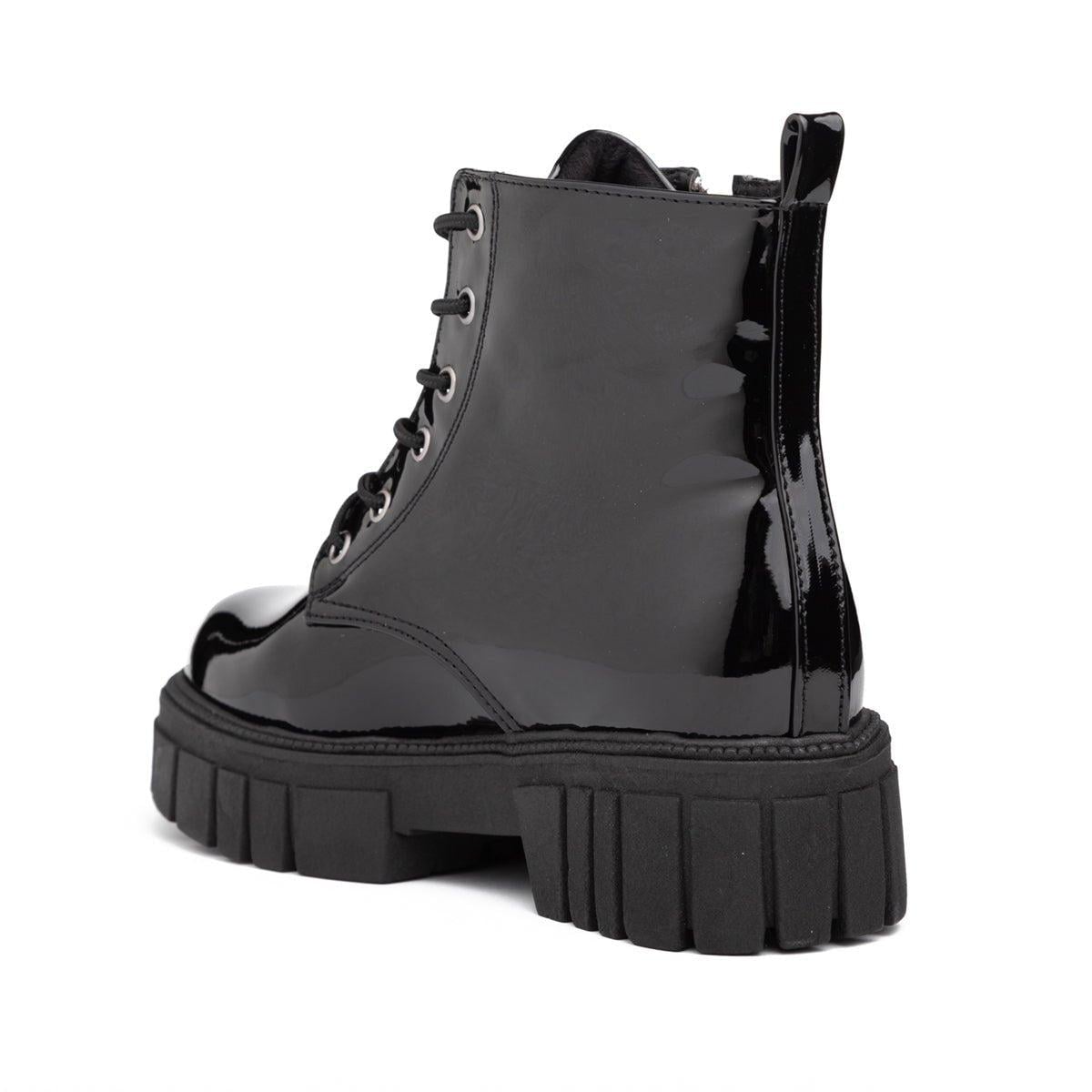 BOTAS MUJER SHINNY NEGRO CHAROL - 6