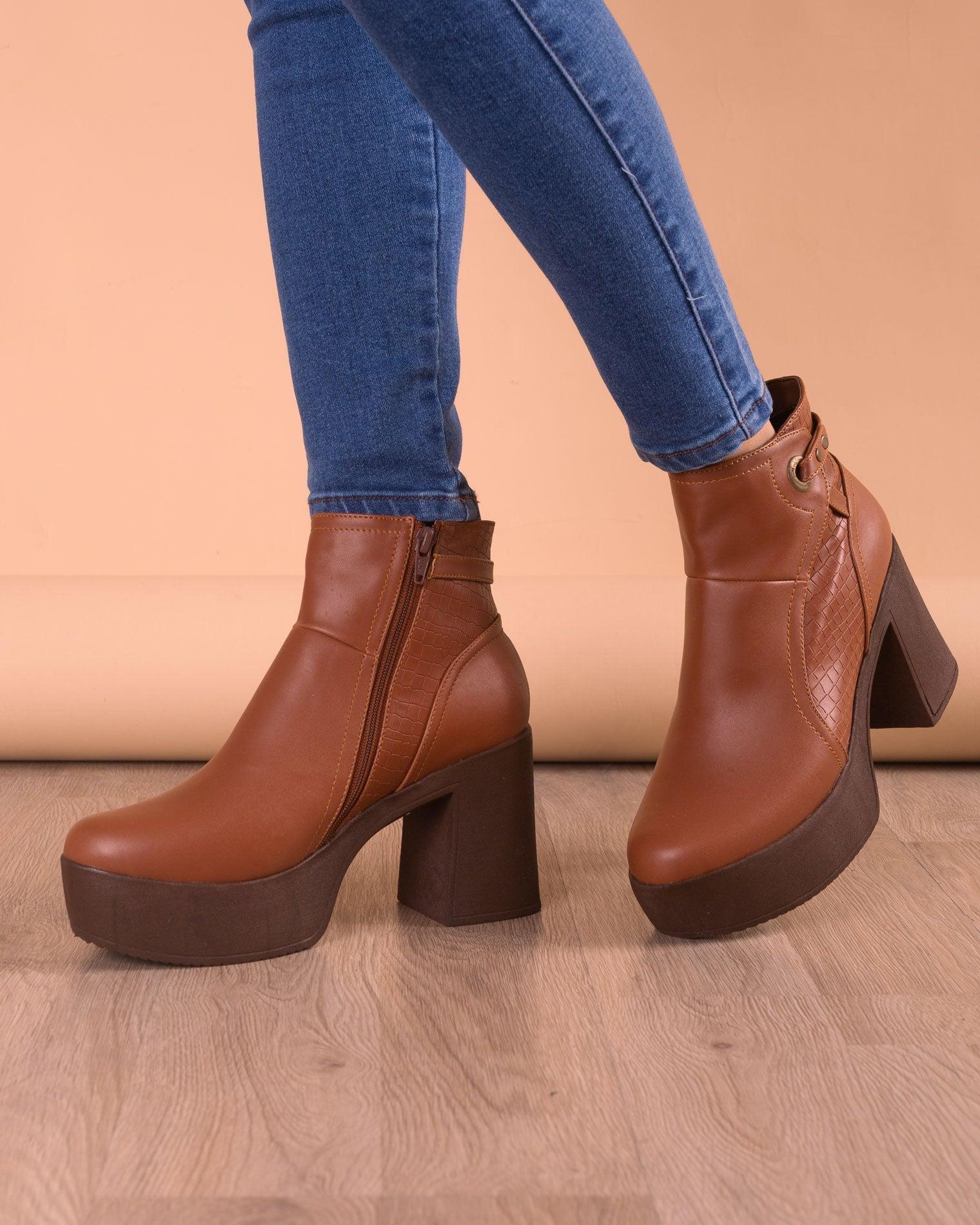 BOTAS MUJER TROYAN CAMEL - 1