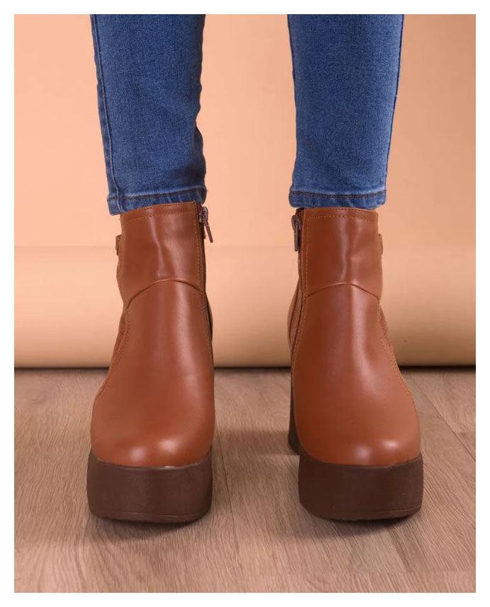 BOTAS MUJER TROYAN CAMEL - 2