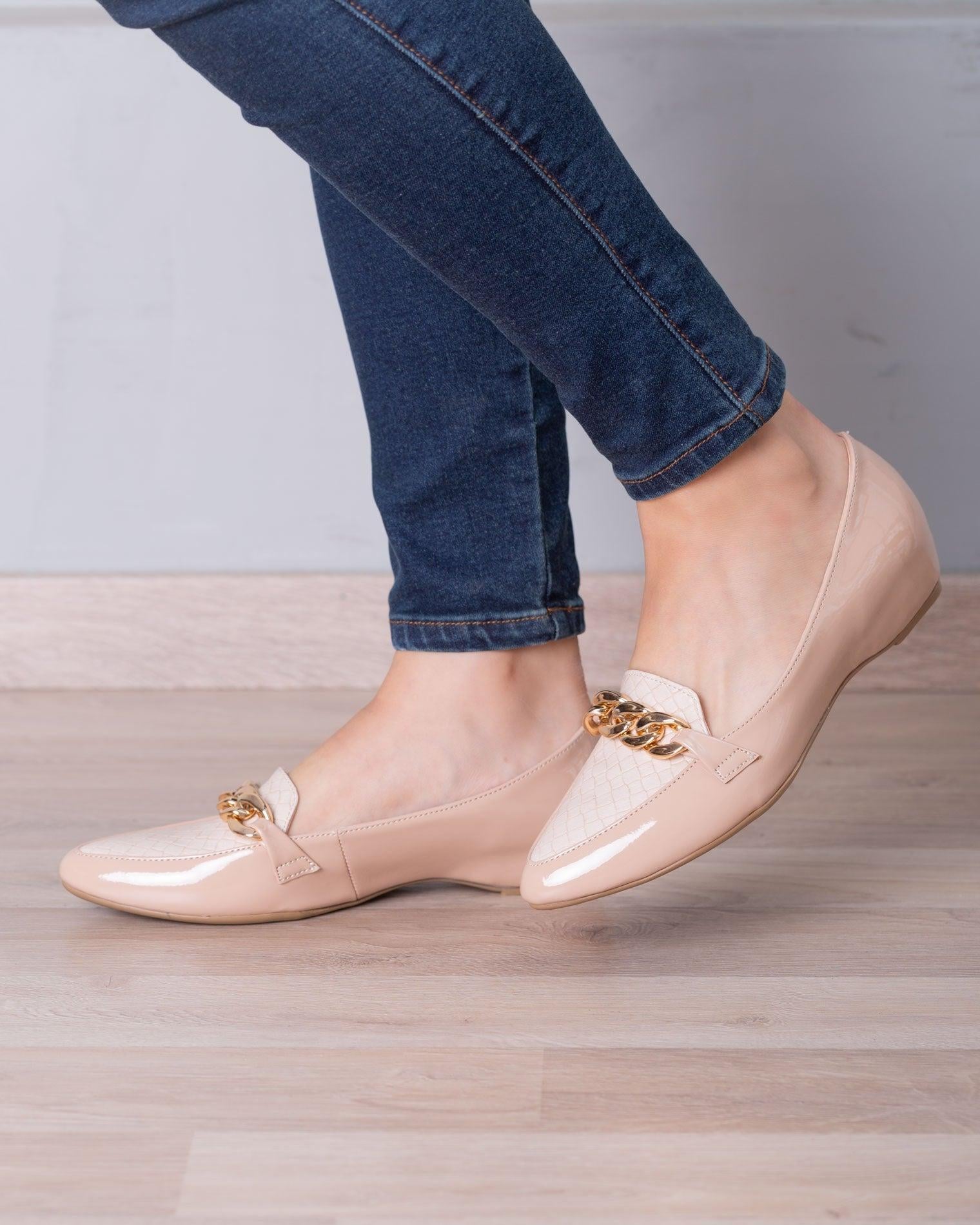 MOCASINES MUJER BANSKO BEIGE SERPIENTE - 1