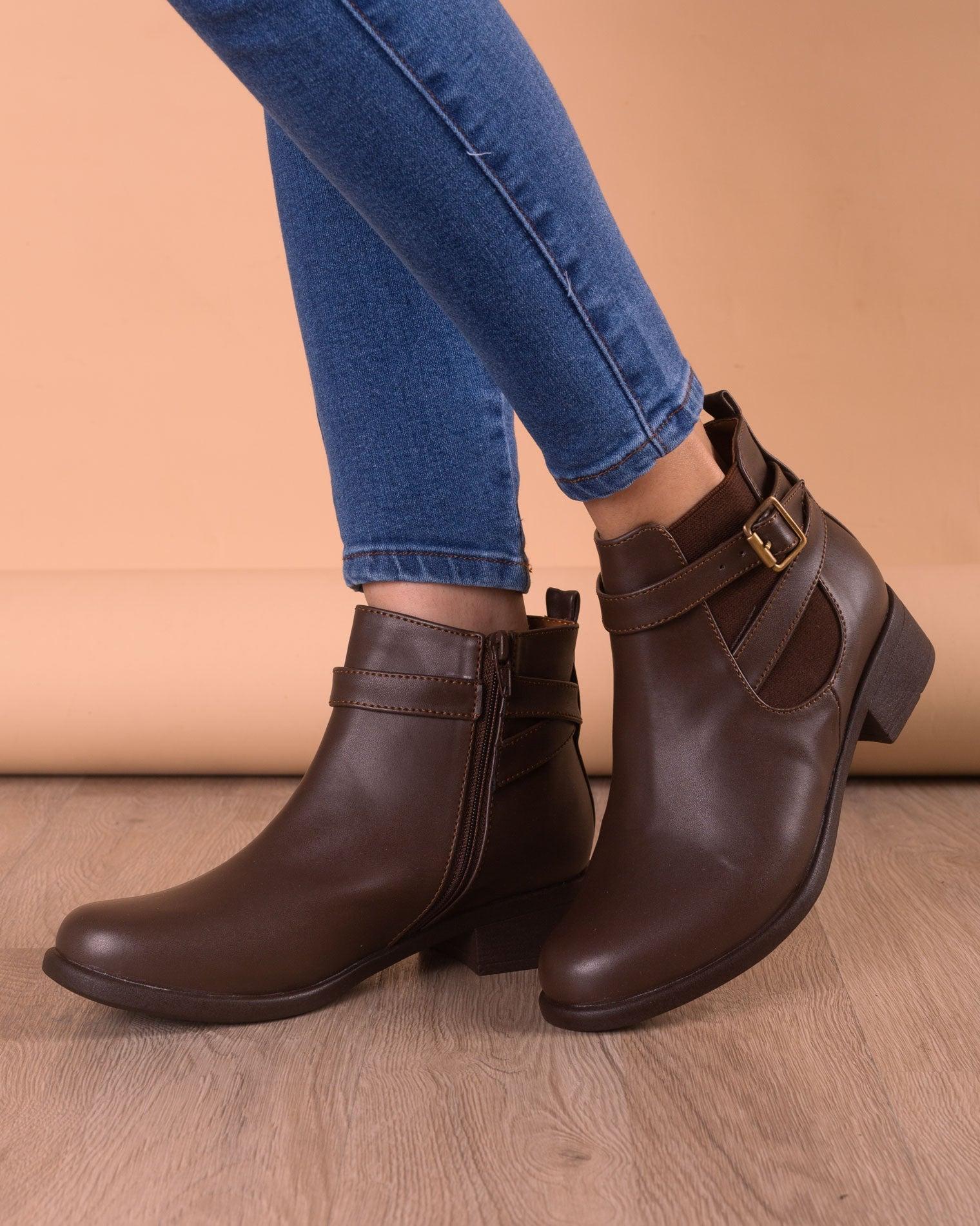 BOTINES MUJER SILVEN MARRON - 1