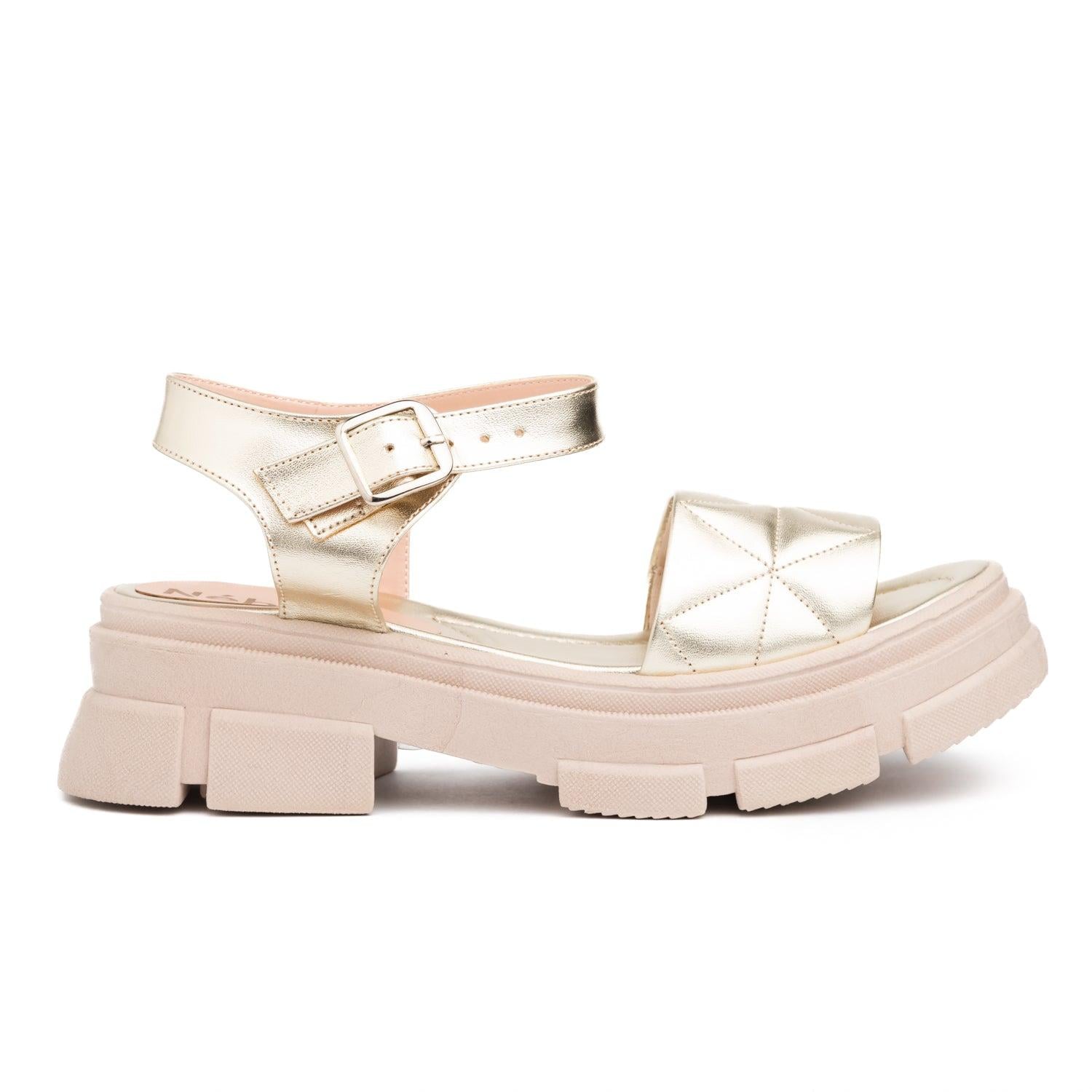 SANDALIAS CASUALES MUJER PRADA DORADO - 2