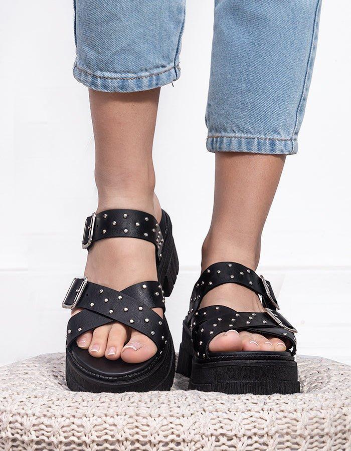 SANDALIAS CASUALES MUJER BABILONIA NEGRO - 1