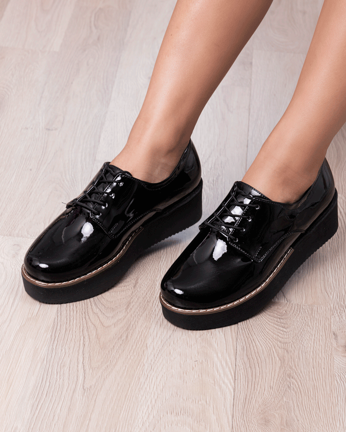MOCASINES MUJER RECIFE 2 NEGRO CHAROL - 1