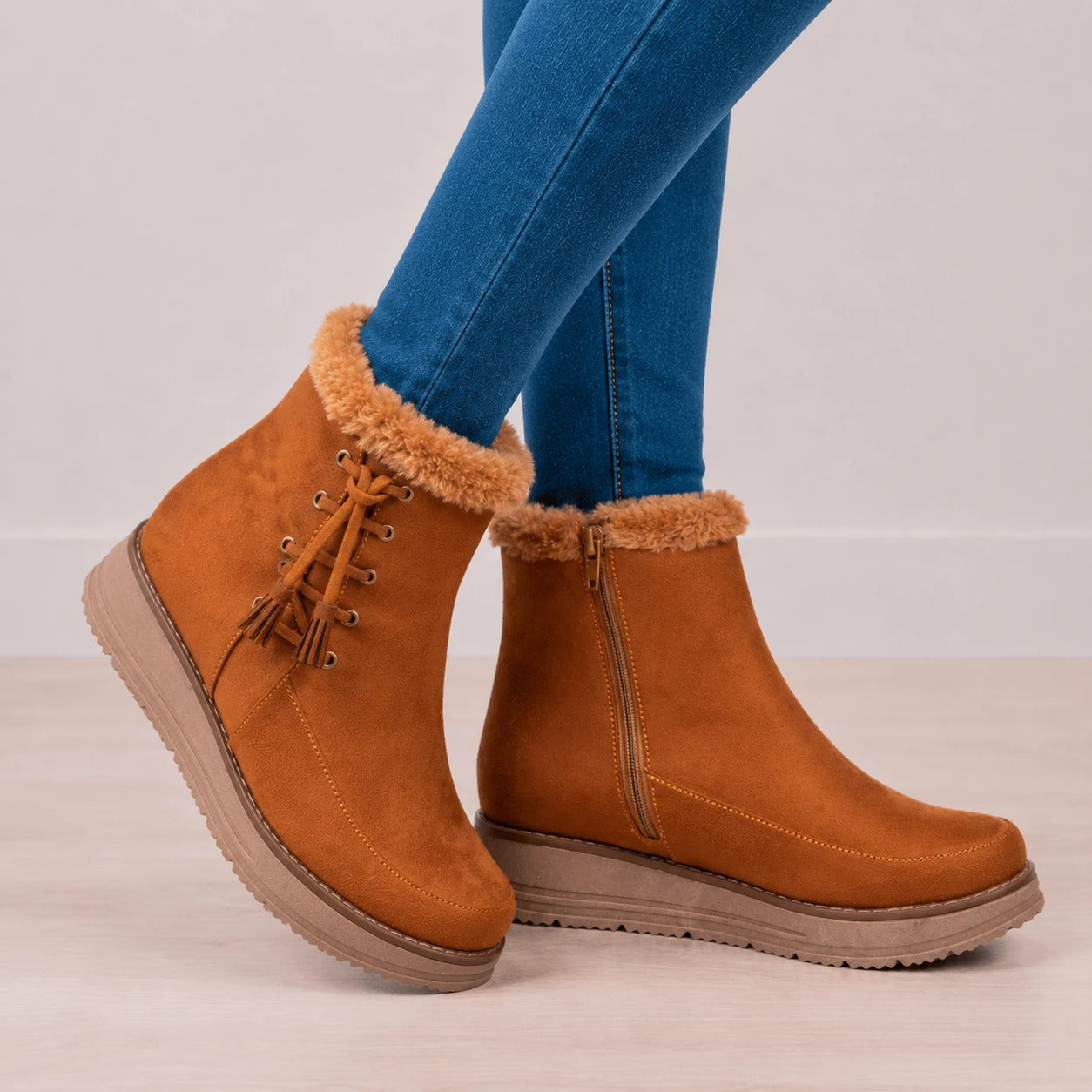 BOTINES MUJER BENI CAMEL - 1