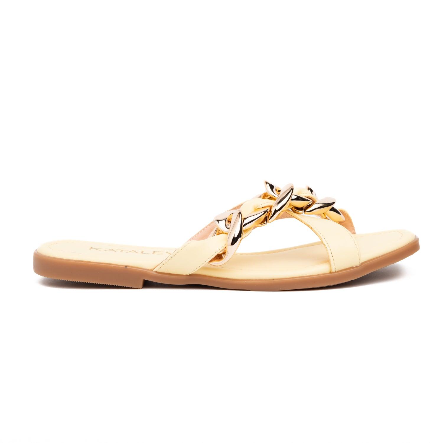 SANDALIAS CASUALES MUJER DELMAS AMARILLO - 2