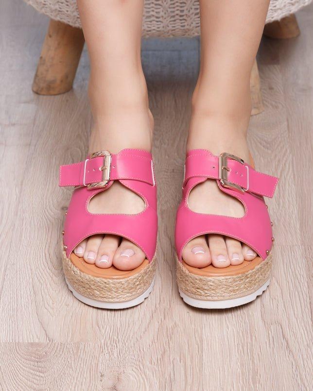 SANDALIAS CASUALES MUJER SERENA FUCSIA - 1