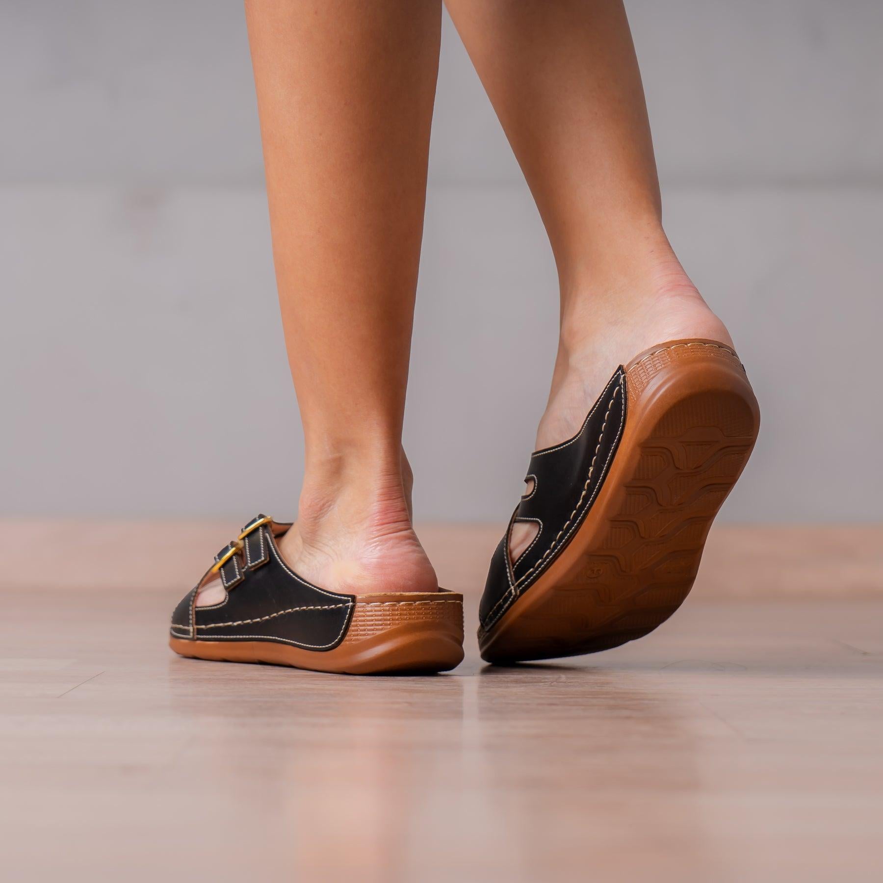 SANDALIAS CASUALES MUJER HERINODES NEGRO - 3