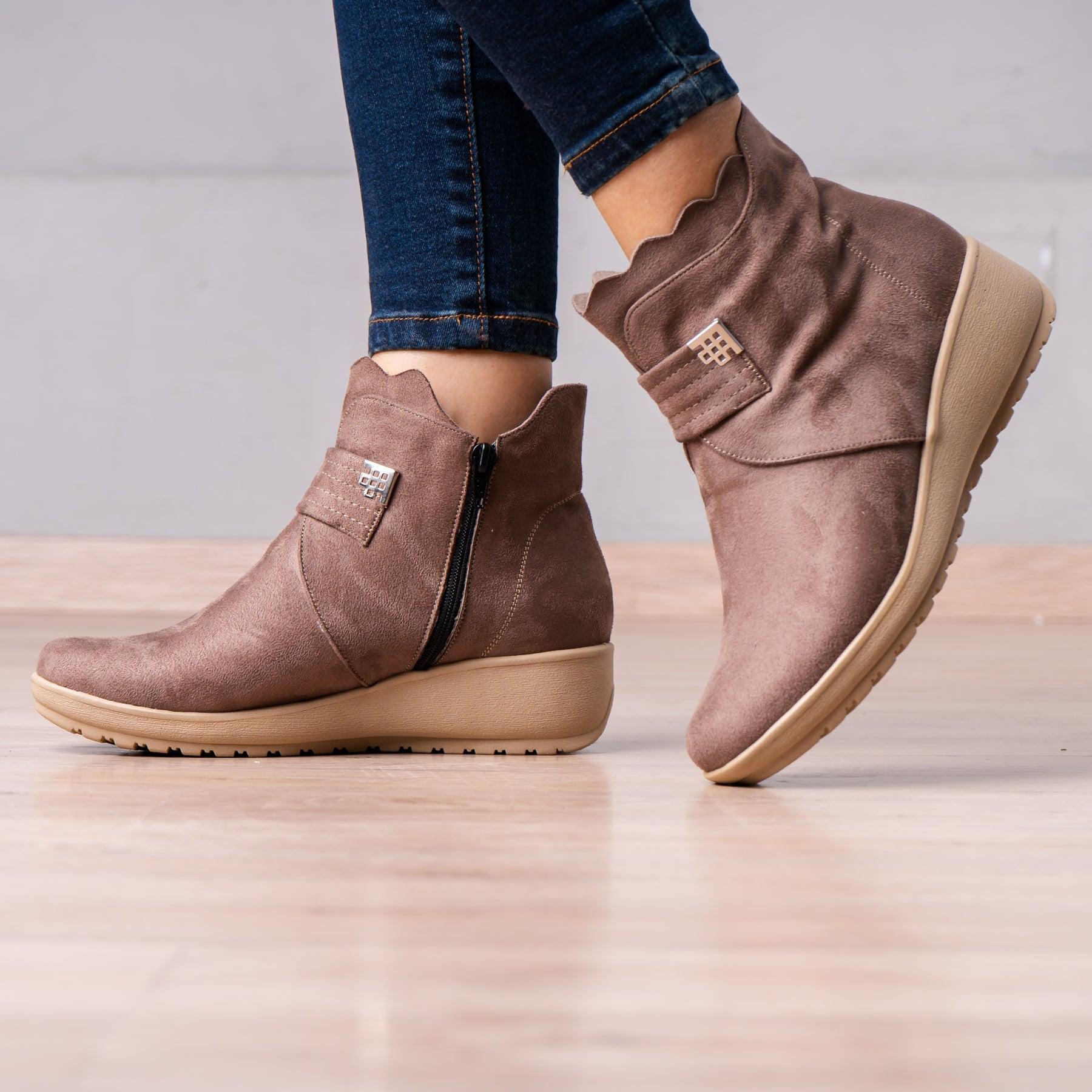 BOTINES MUJER ZURY TOPO - 1