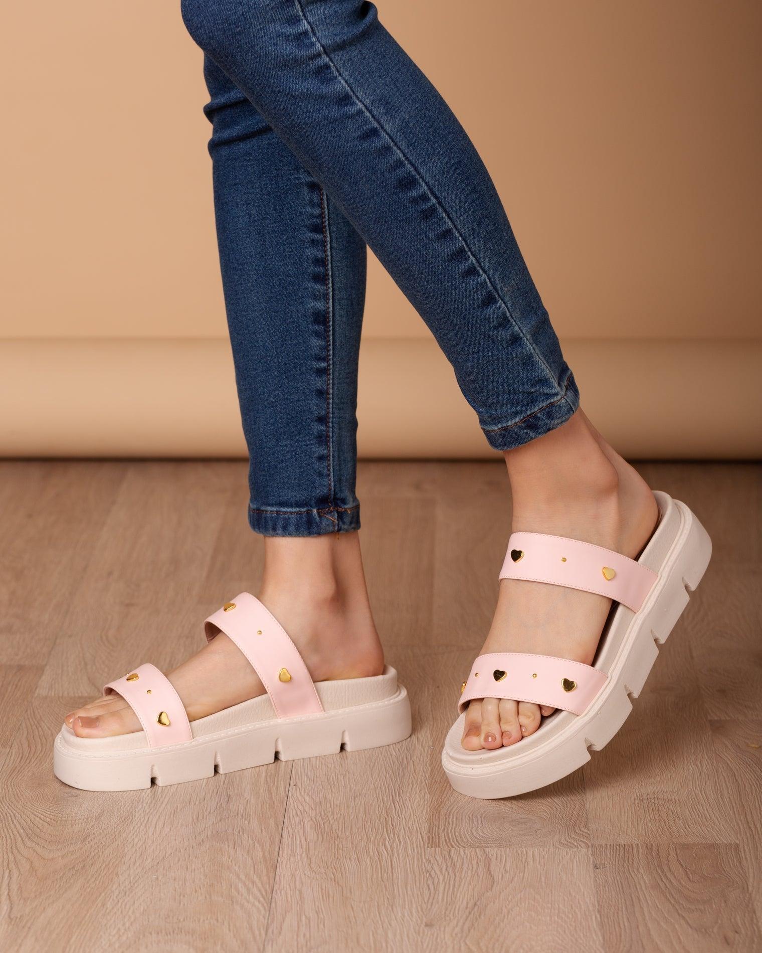 SANDALIAS CASUALES MUJER CUORE ROSADO - 1