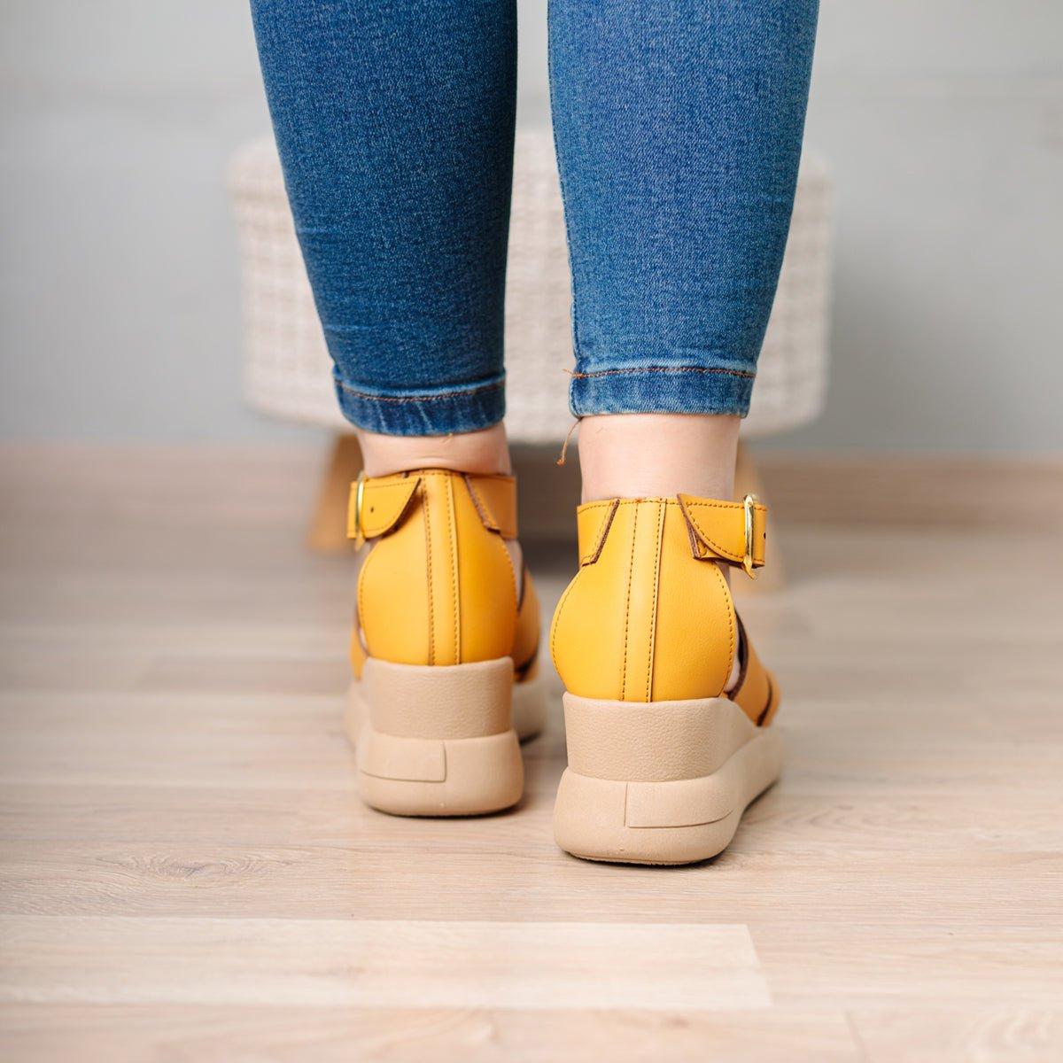 SANDALIAS CASUALES MUJER SQUILAZI MOSTAZA - 3