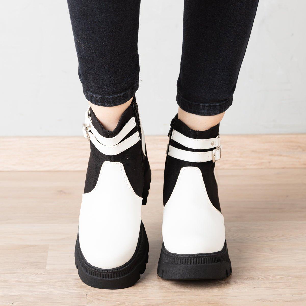 BOTAS MUJER ITALA BLANCO NEGRO - 2