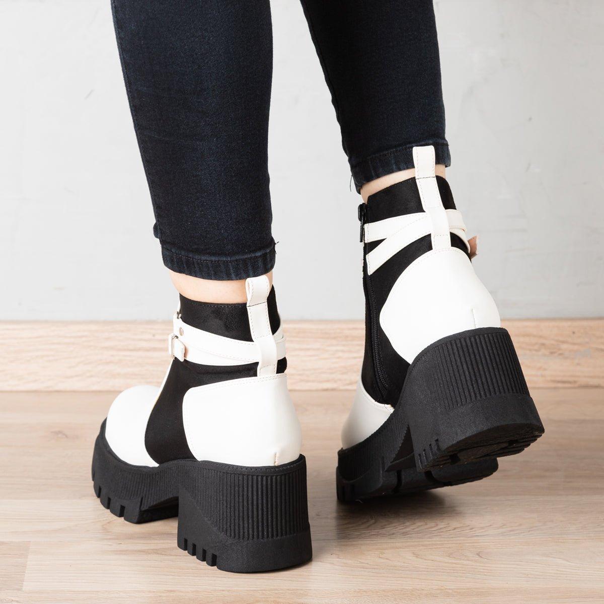 BOTAS MUJER ITALA BLANCO NEGRO - 3